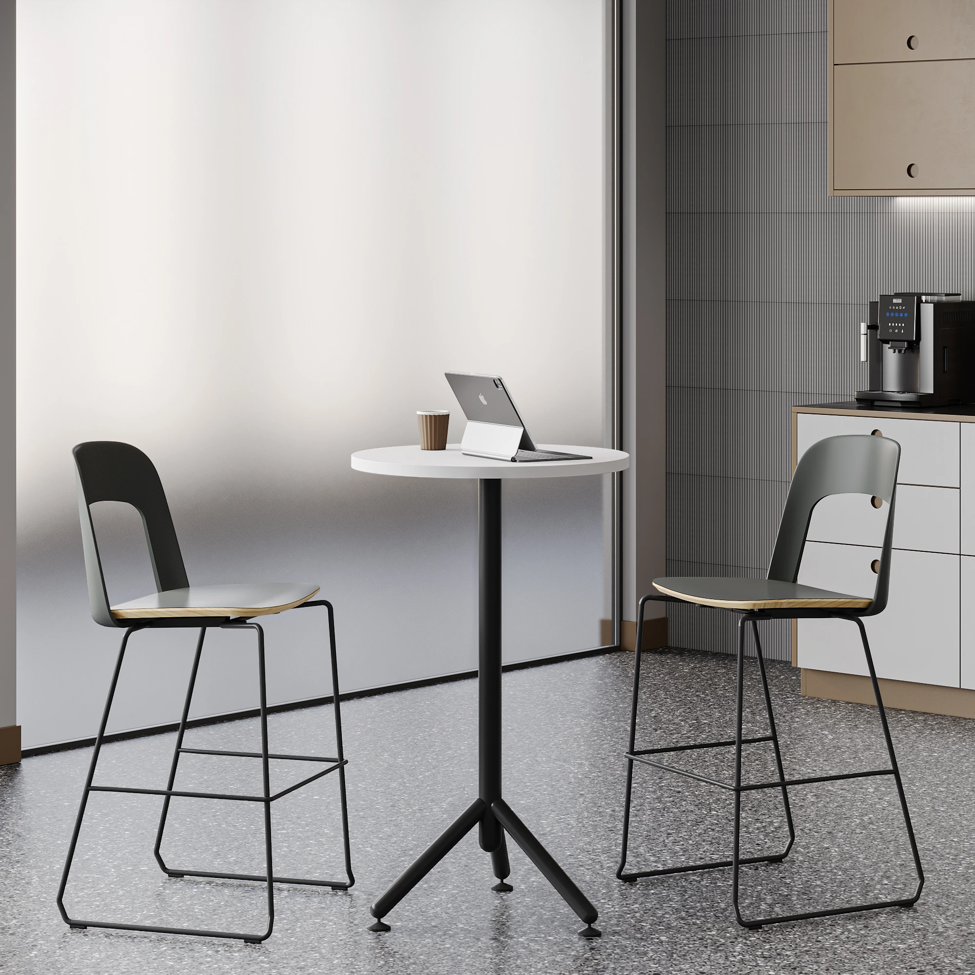 Loop High Round Table Black Frame1