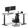 Navodesk® L Shaped Desk Black Top White Frame Grey Right1