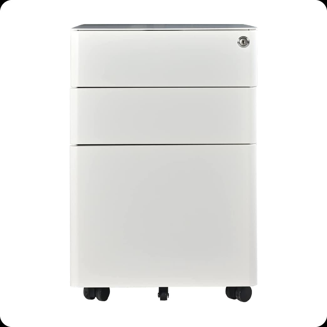 Mobile Pedestal White Without Cushion 1