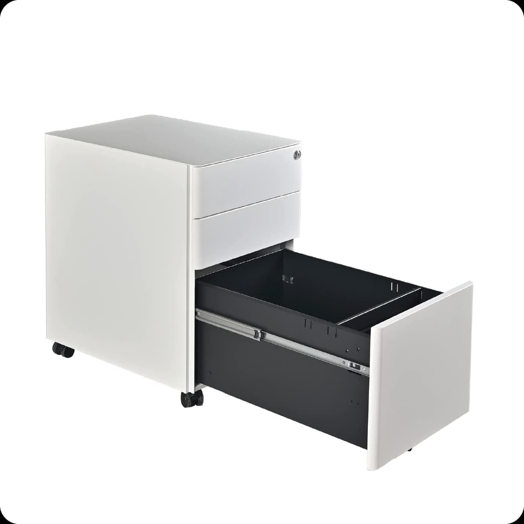 Mobile Pedestal White Without Cushion 2
