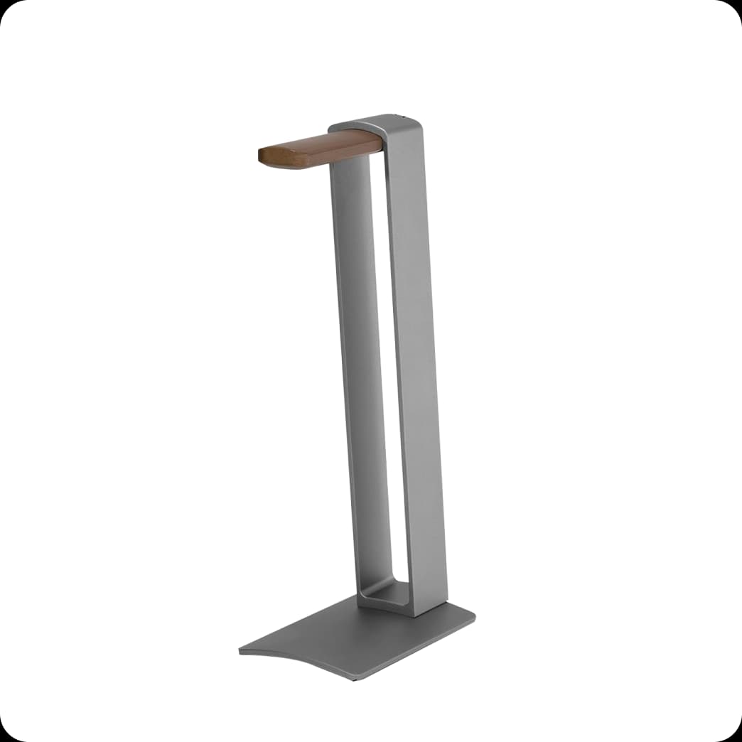 Wooden Aluminium Headphone Stand Silver