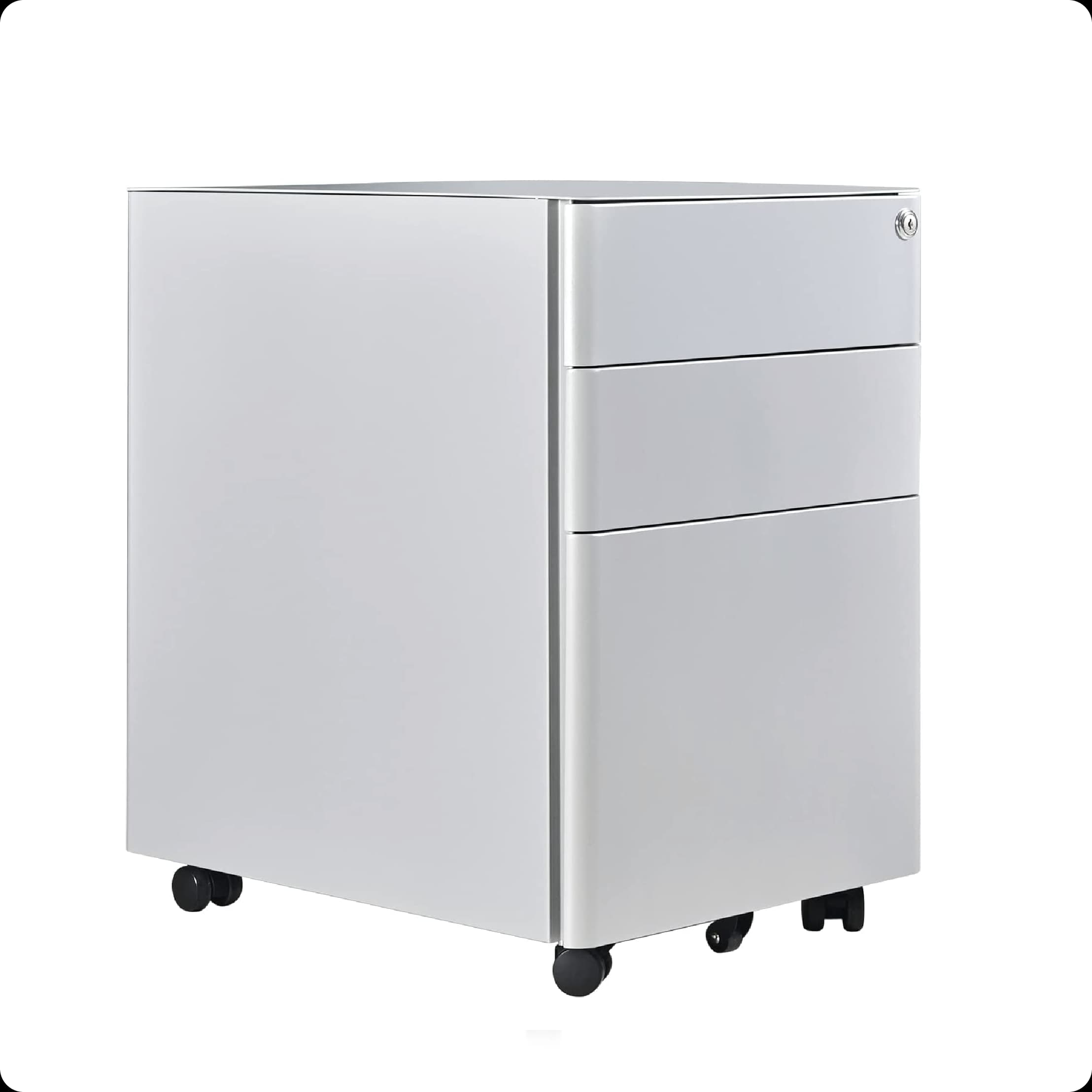 Mobile Pedestal White With Cushion