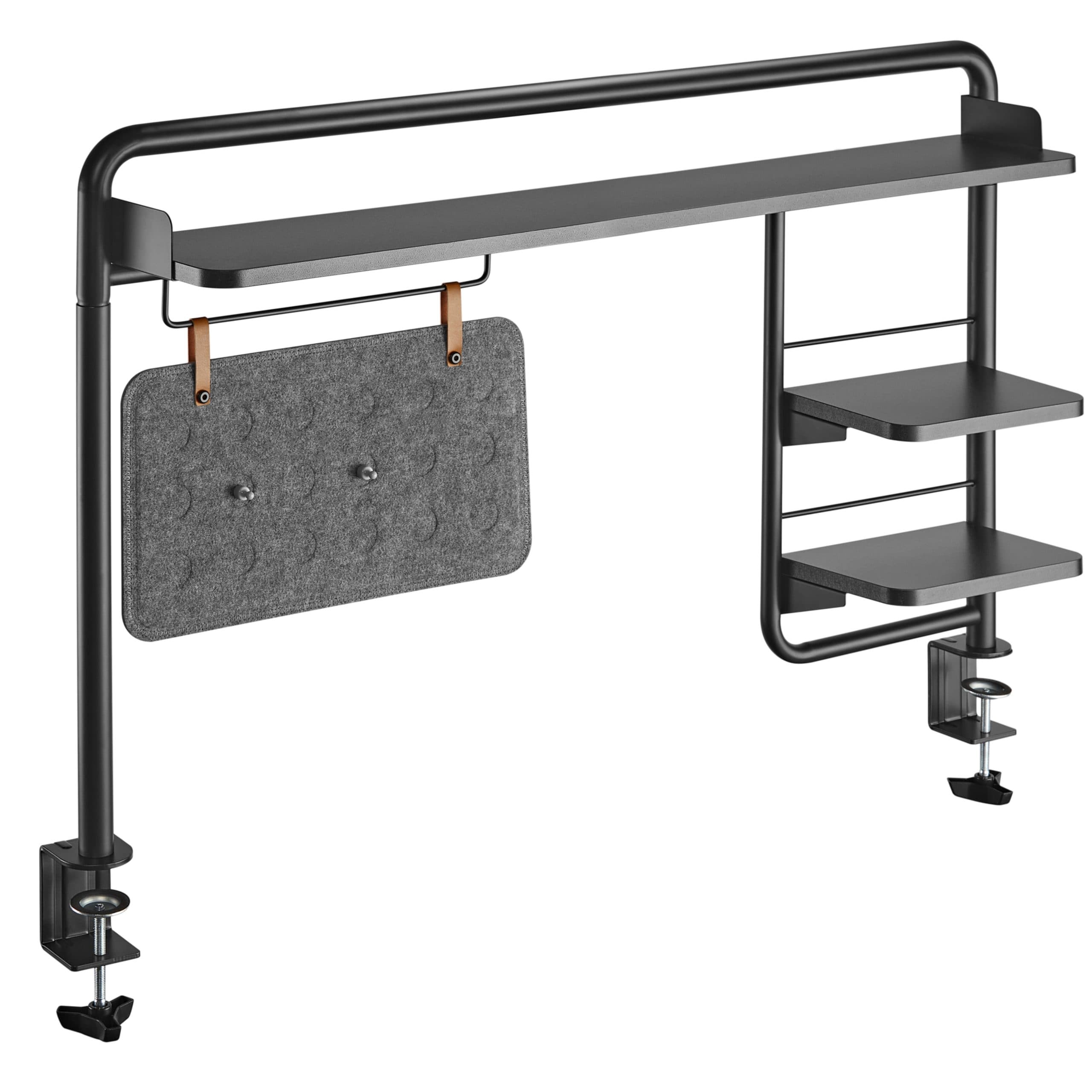 Universal Clamp On Desk Shelf Black
