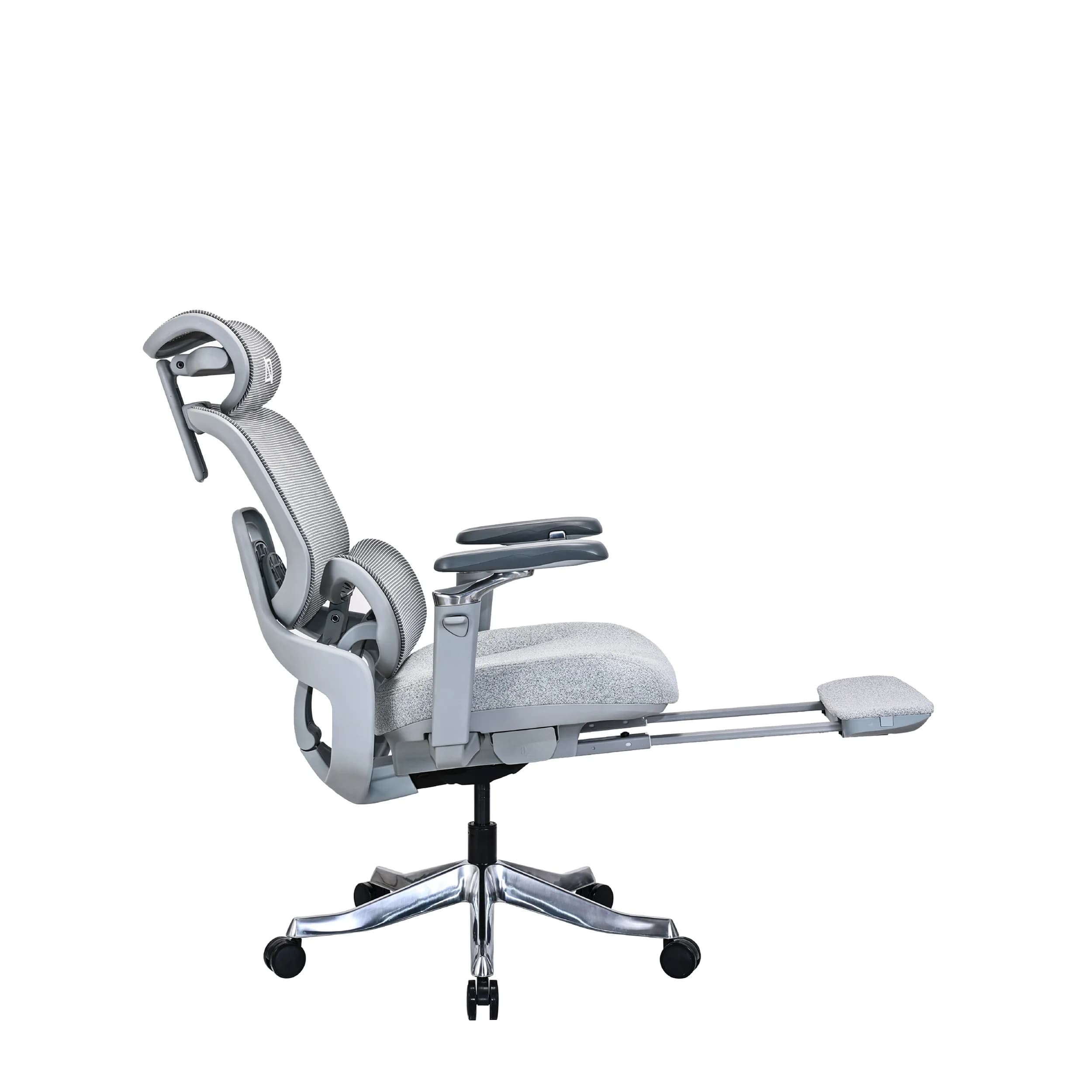 Ergomax Grey Fabric Ergonomic Office Chair with Footrest