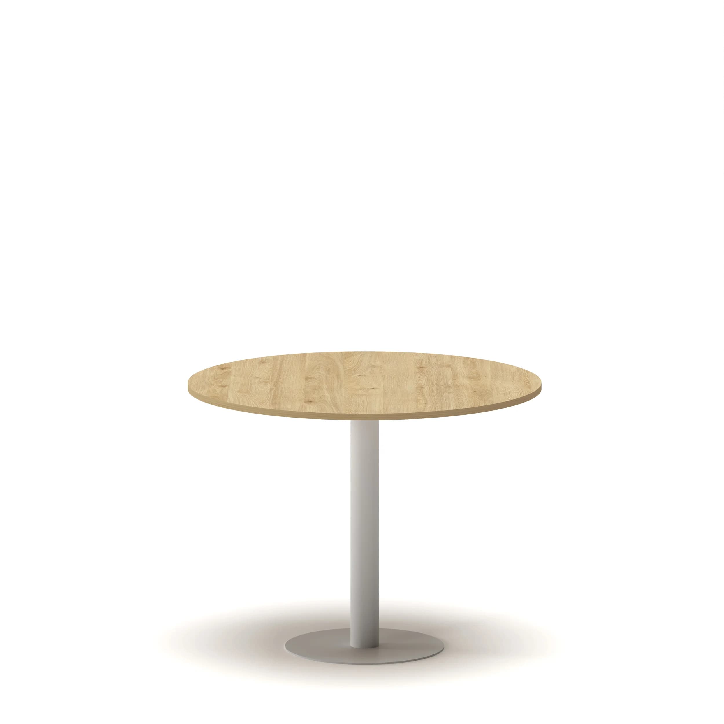 Round Meeting table Oak Top Black Leg