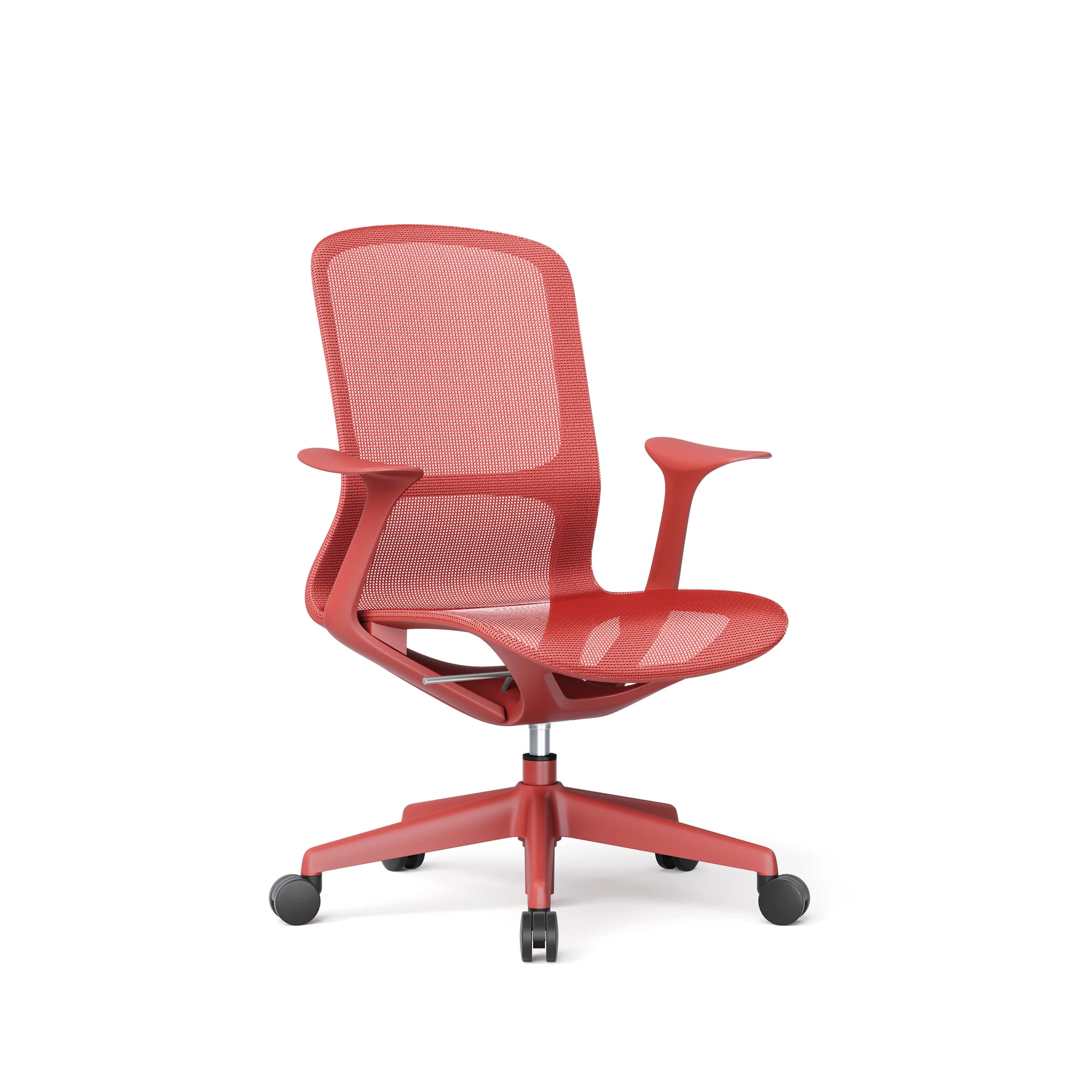 WAVE MODERN MESH OFFICE CHAIR CORAL RED3
