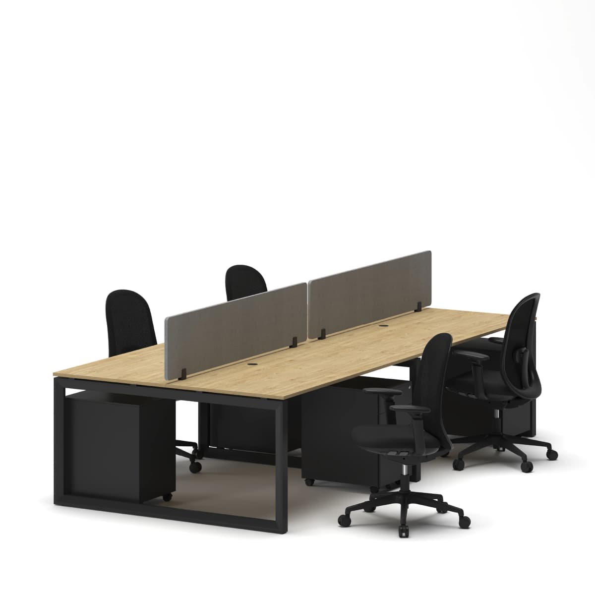 4-Person Face-to-Face Cluster Workstation - Series O 