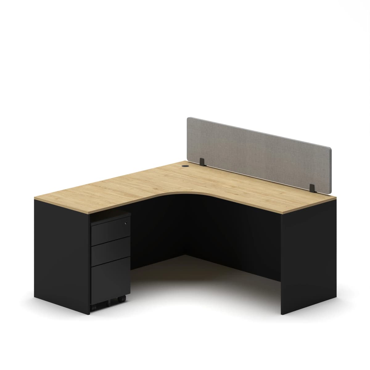 Slate Angle Office Workstation Desk - Single