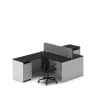 Slate 2 Person Angle F2F Compact Workstation Grey White1