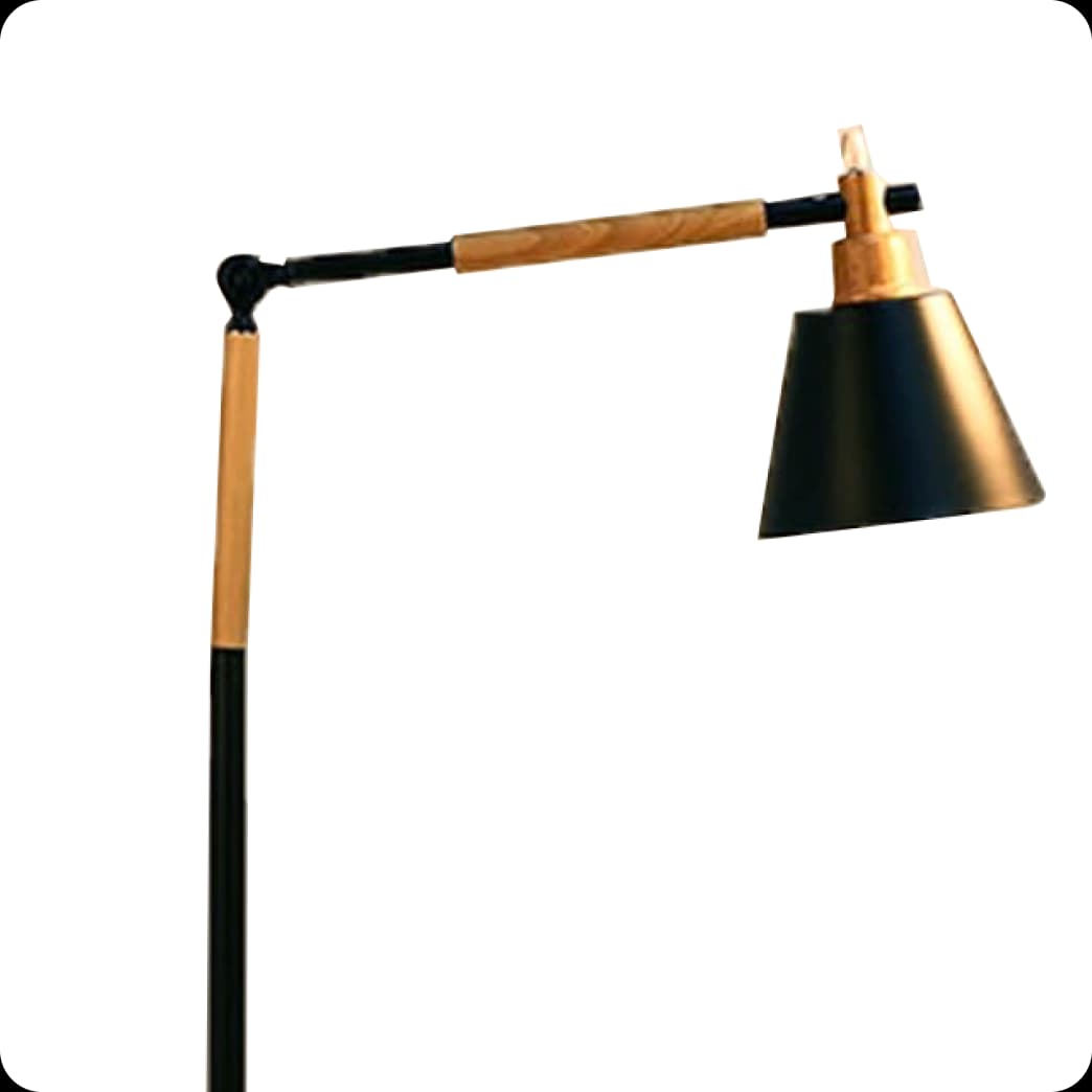 Nordic Wooden Floor Lamp Black 1