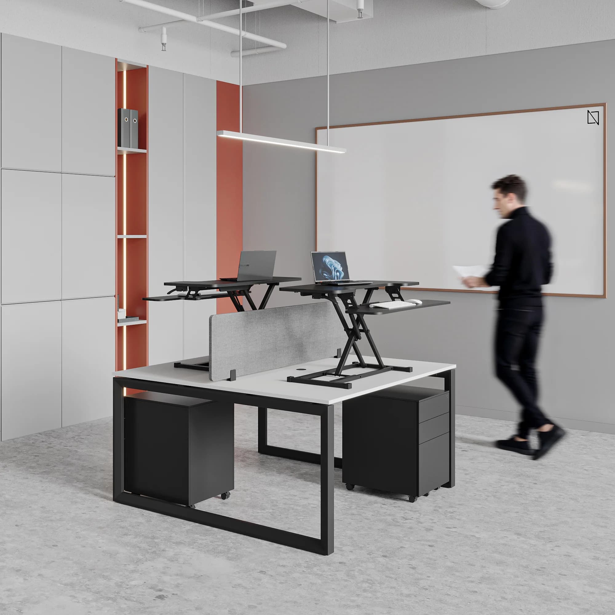 standing desk converter model c black