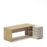 Slate Executive Desk Prestige Oak Cream Left 180 Cm X 80 Cm