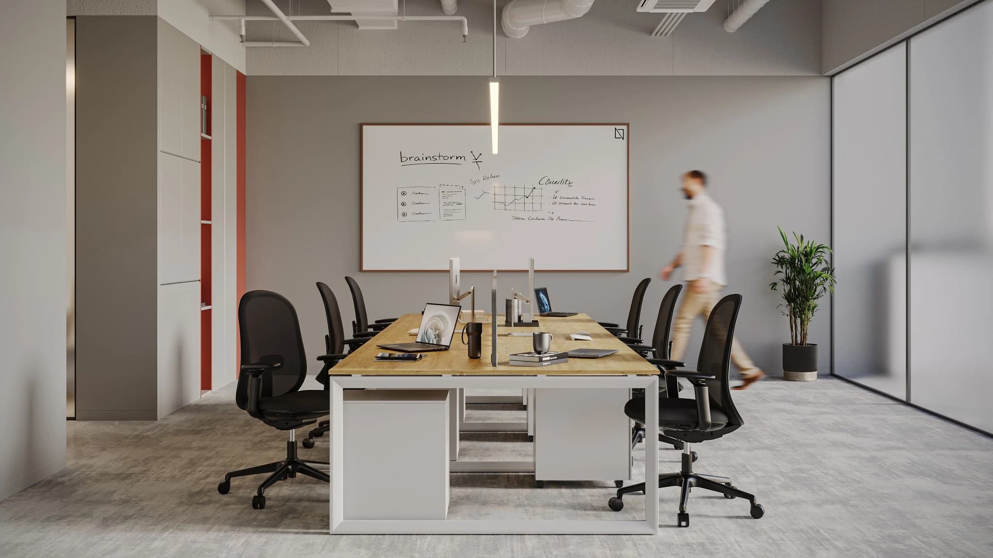 6-Person Face-to-Face Cluster Workstation - Series O 