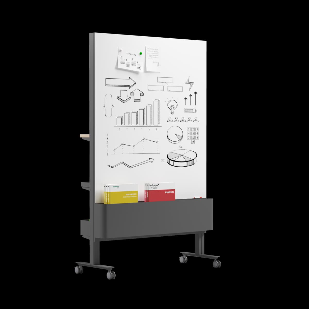 Whiteboard with Planter and Storage