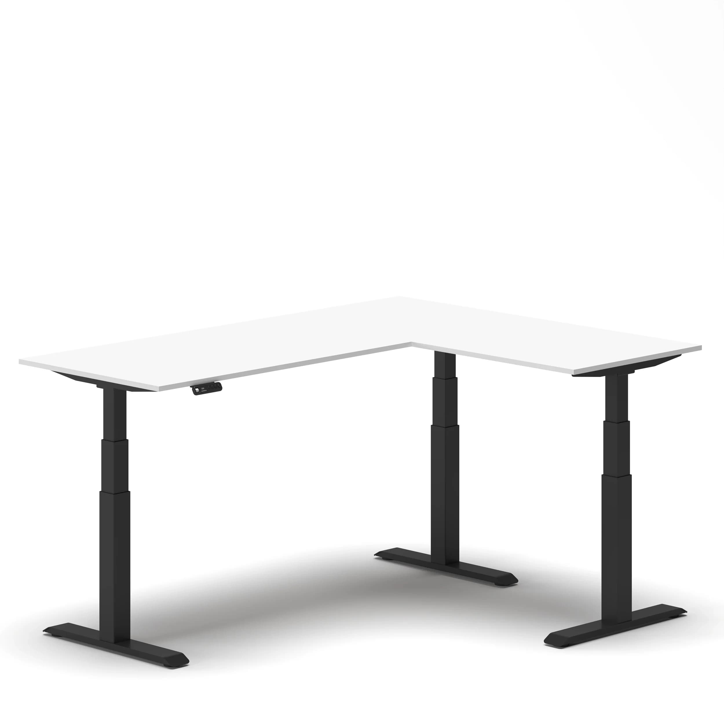 Navodesk® L Shaped Desk White Top Black Frame2