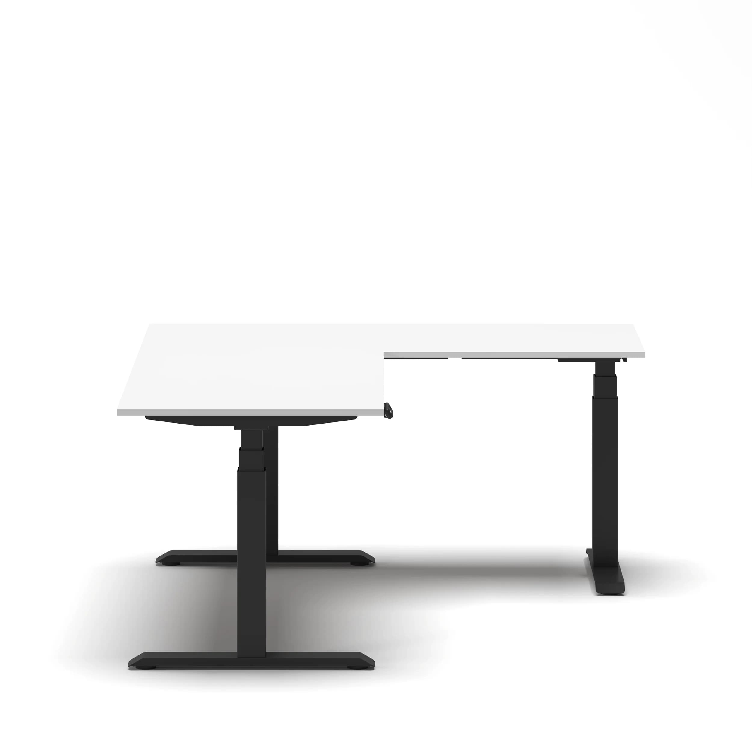 Navodesk® L Shaped Desk White Top Black Frame3