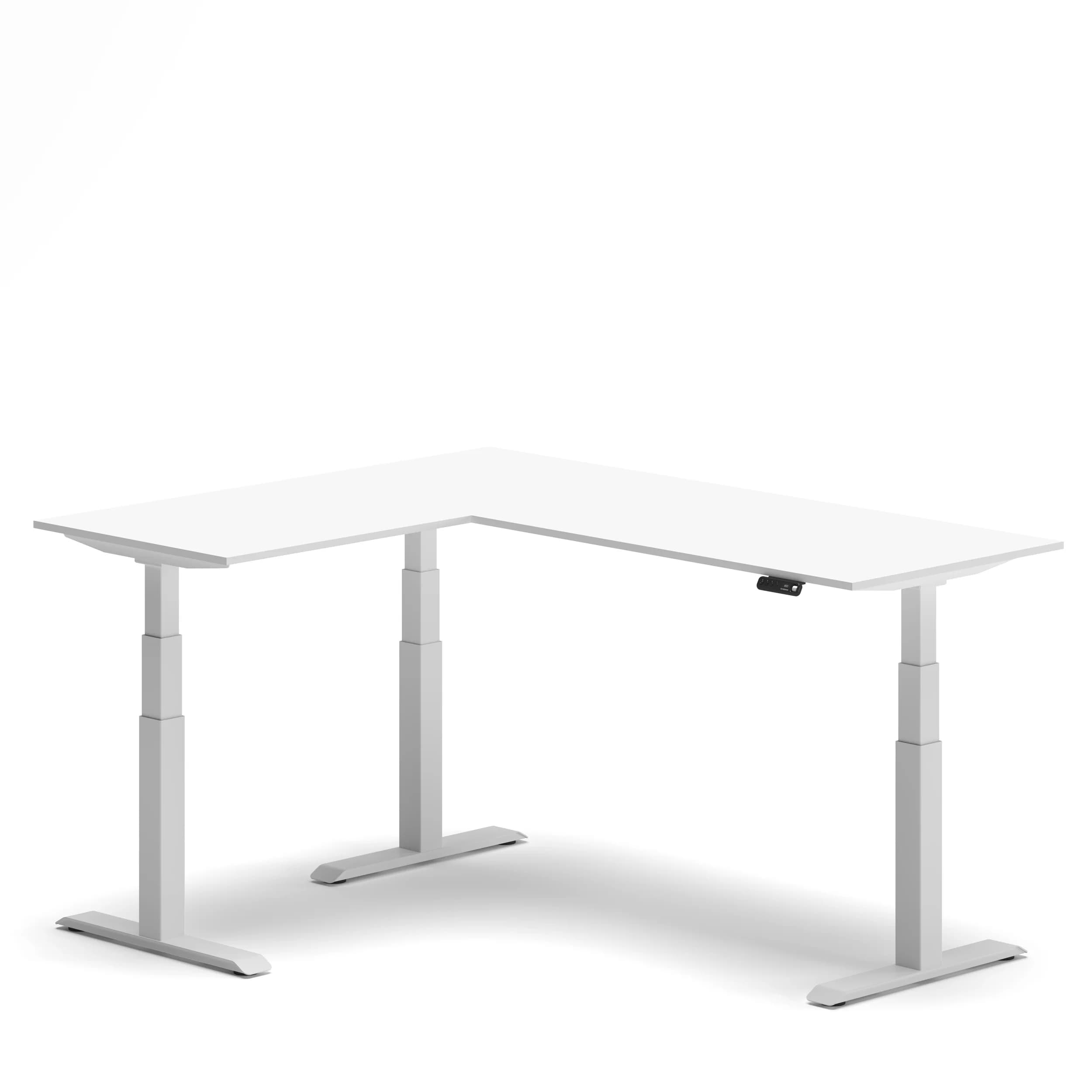 Navodesk® L Shaped Desk White Top White Frame2 left