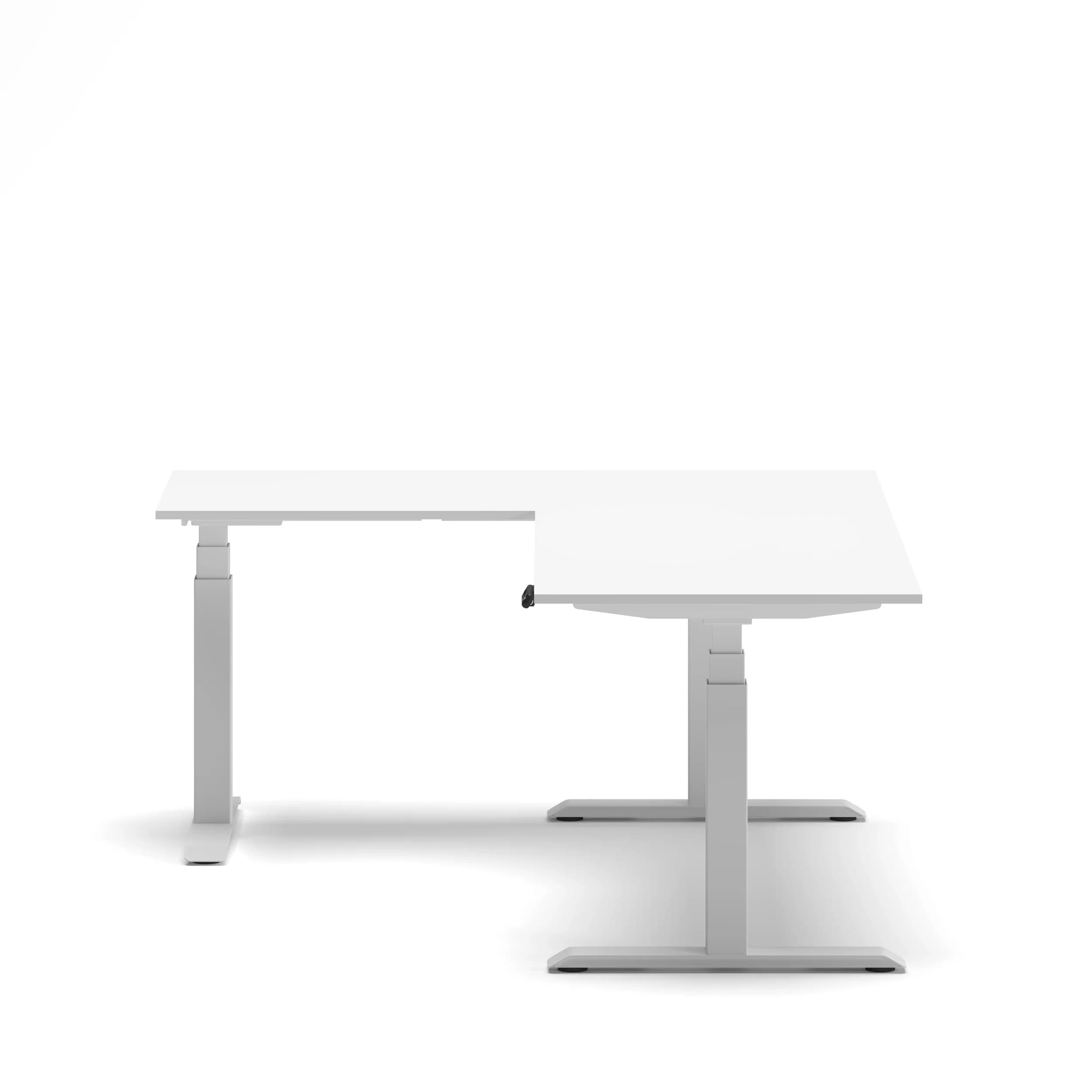 Navodesk® L Shaped Desk White Top White Frame3 left