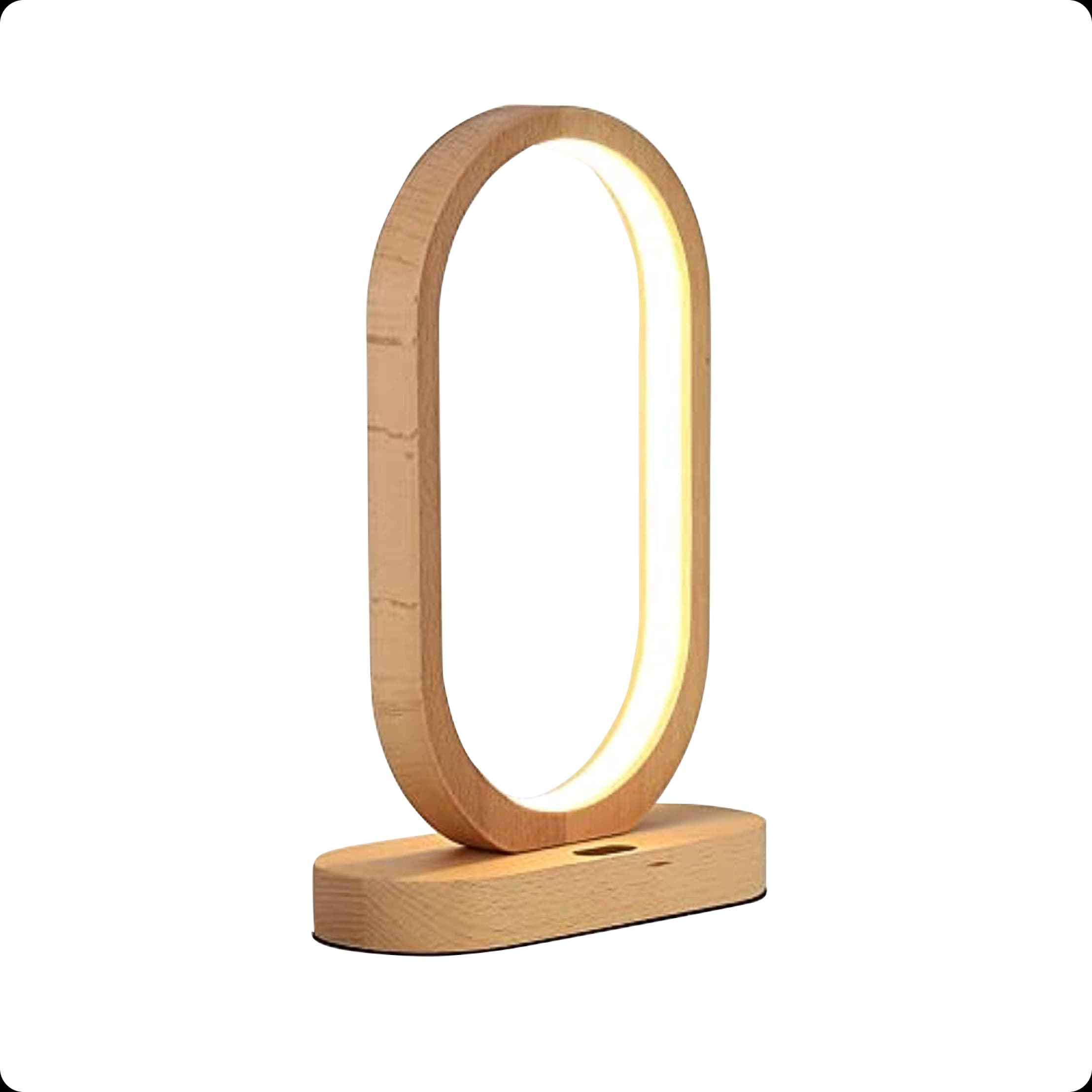 Desk Mood Lamp Gesture Touch Control Table Lamp Wood Brown