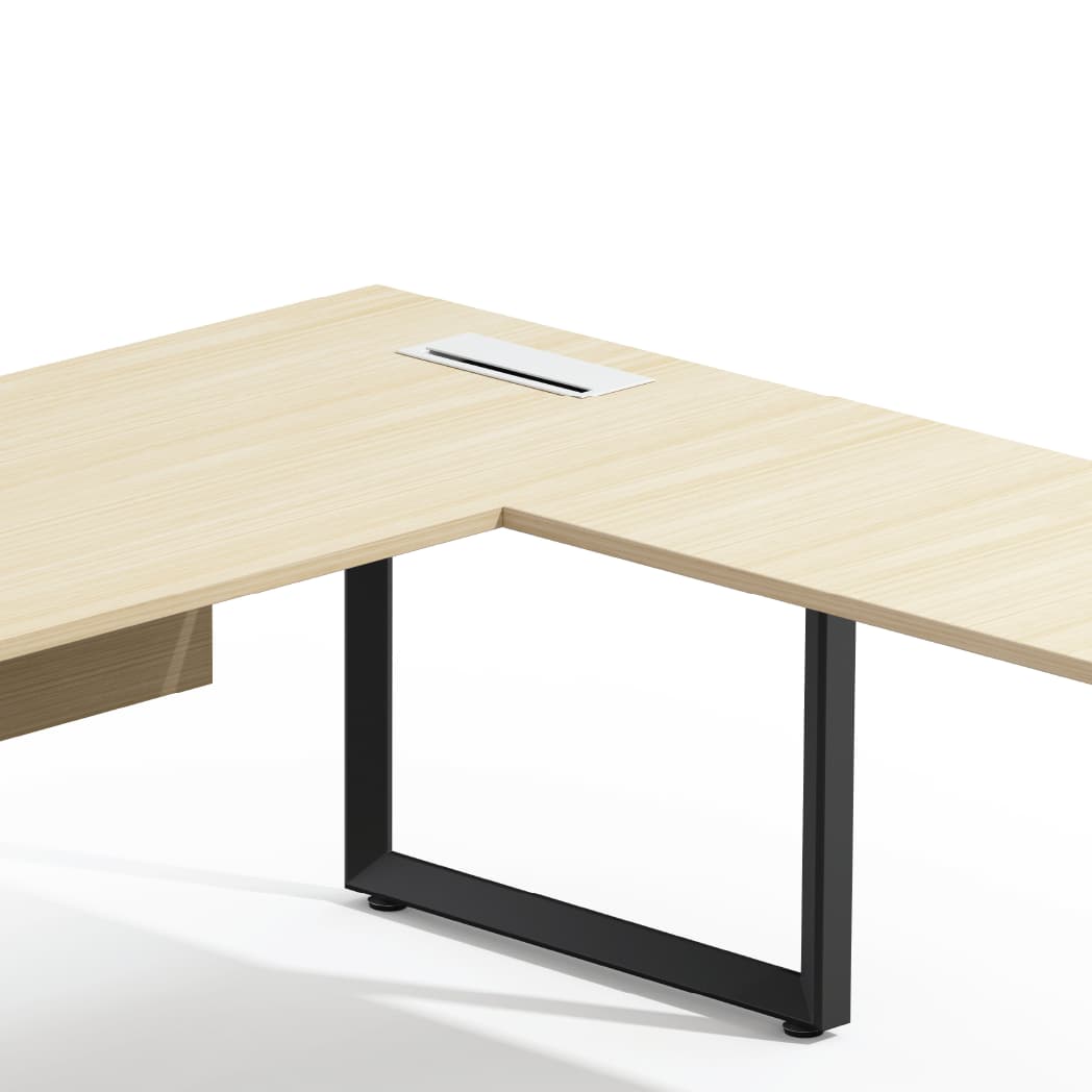 L Shape Executive Desk Black Oak 180 X 60 Cm 1
