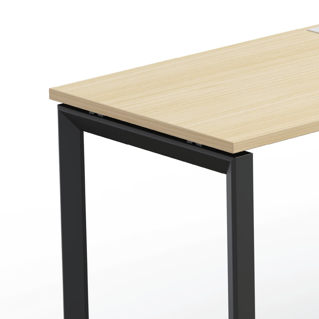 Series O Single Workstation Desk 1 Person Black Oak 160 X 60 Cm 1