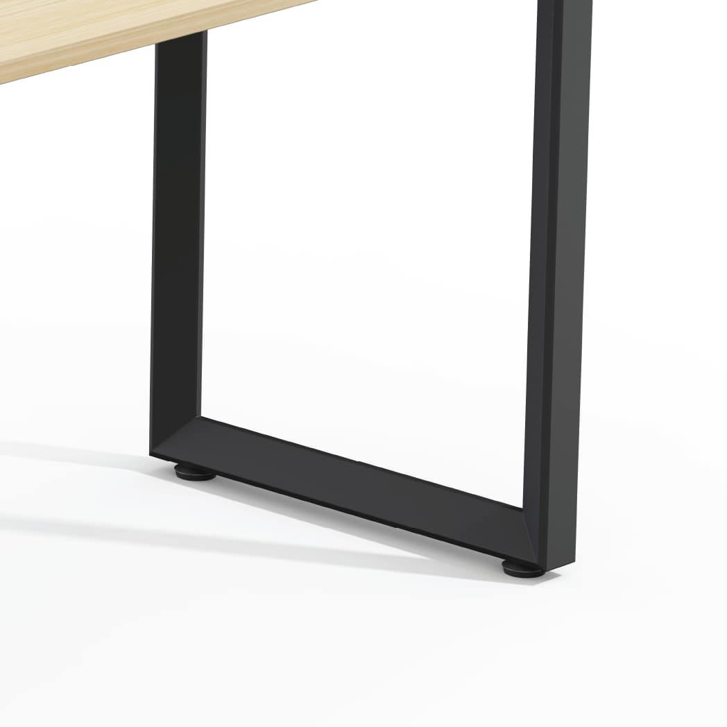 Series O Single Workstation Desk 1 Person Black Oak 160 X 60 Cm 2