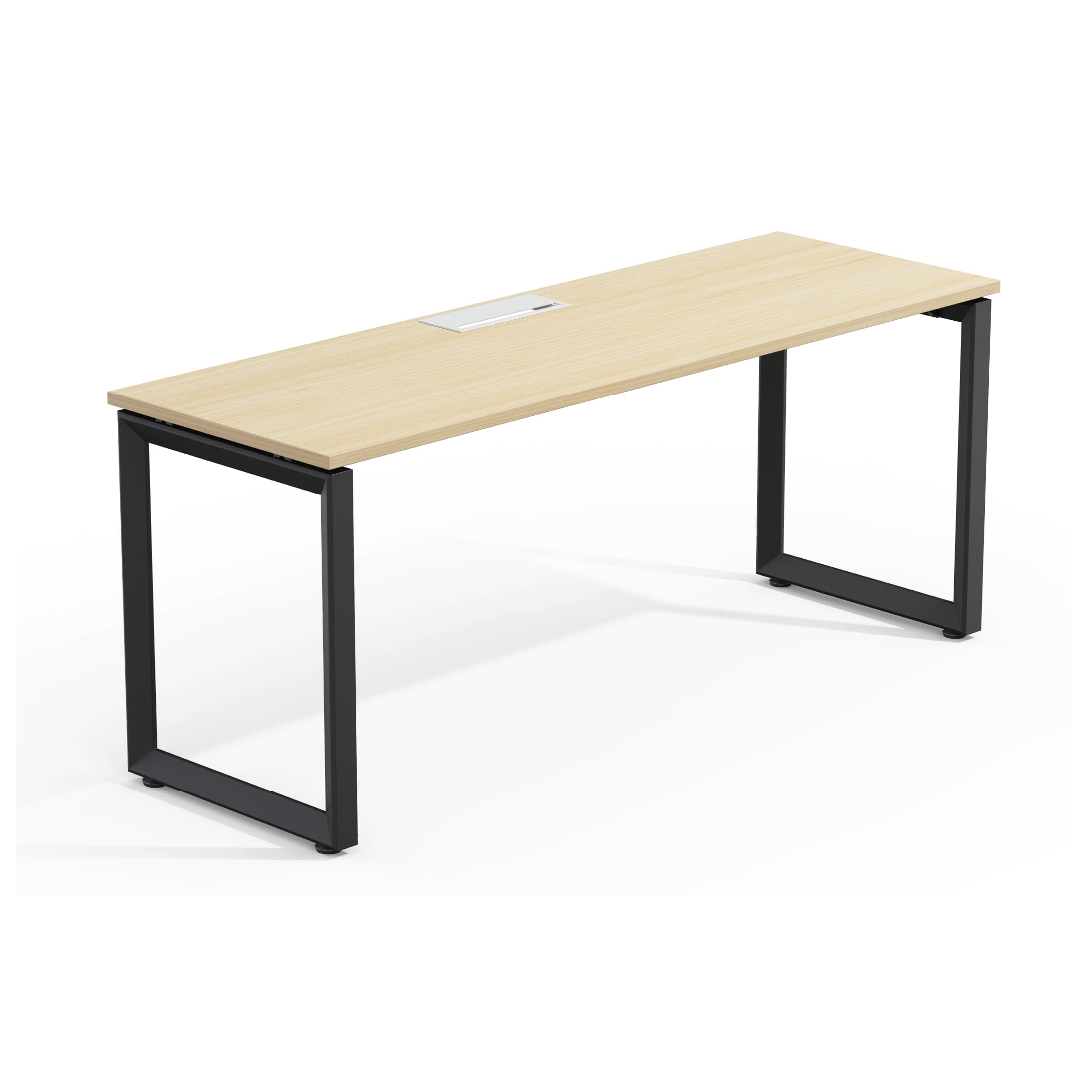 Series O Single Workstation Desk 1 Person Black Oak 160 X 60 Cm