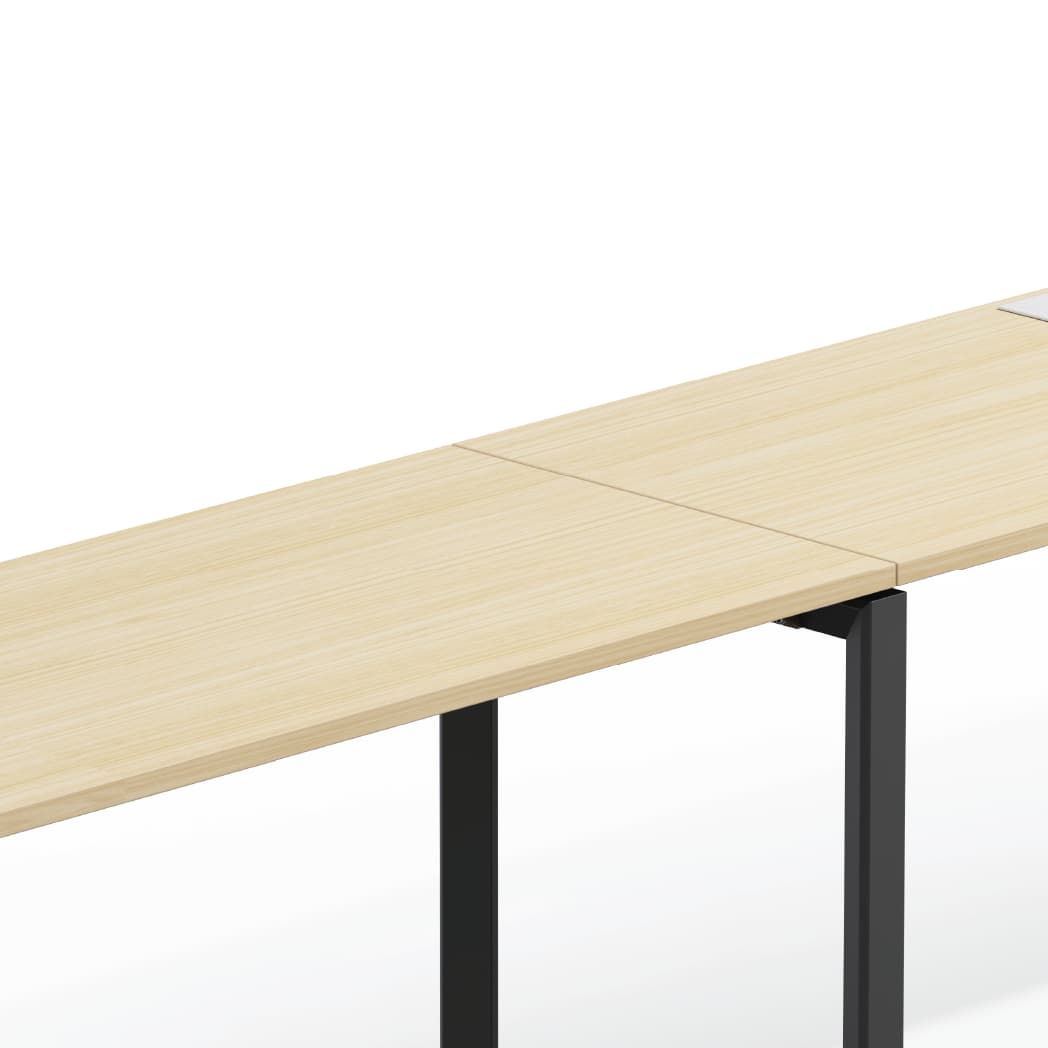 Series O Single Workstation Desk 2 Person Black Oak 160 X 60 Cm 1
