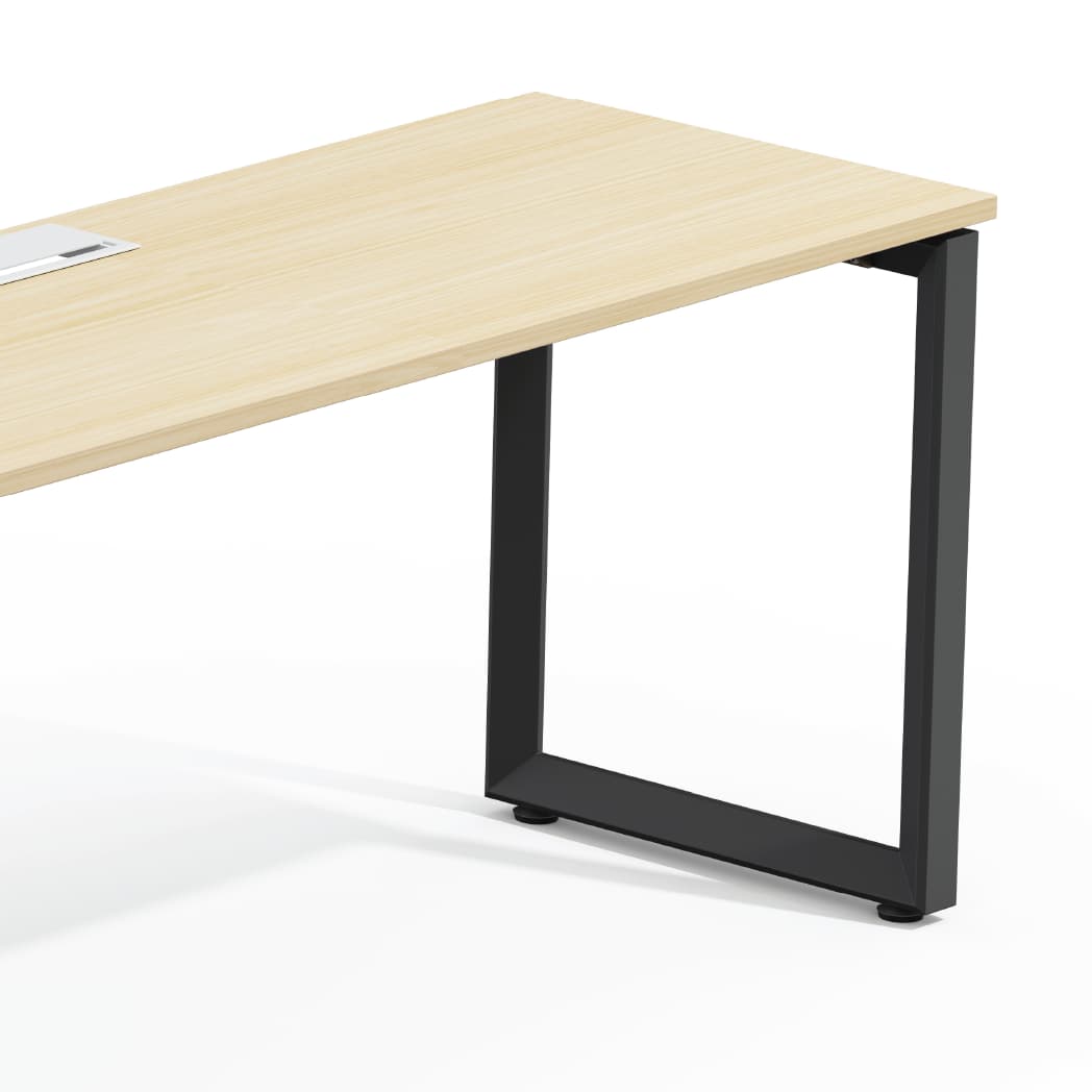Series O Single Workstation Desk 2 Person Black Oak 160 X 60 Cm 2