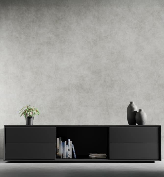 Series A Low Height Sideboard Cabinet Black Black 1