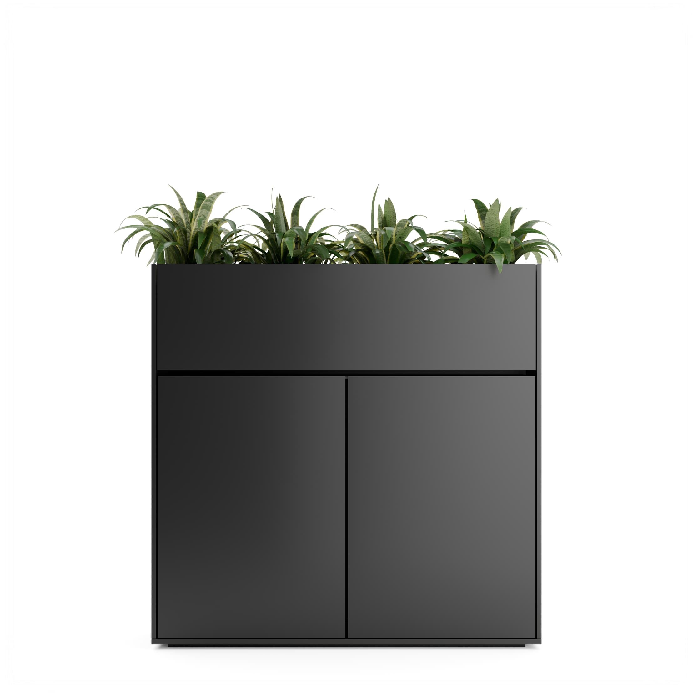 Series A Planter Storage Cabinet 2 Door Black Black