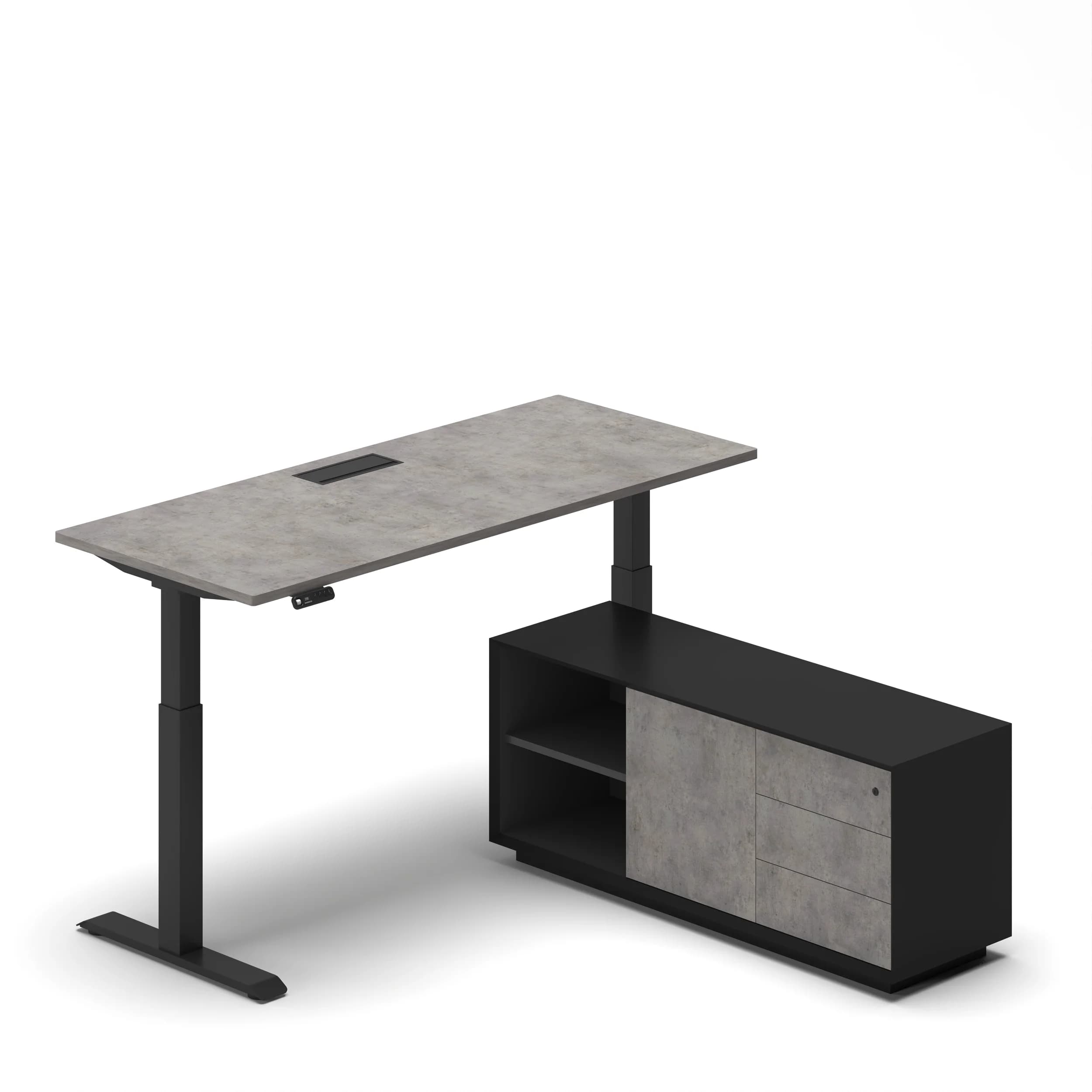 Navodesk® PRO Executive Concrete Top Black Frame 1