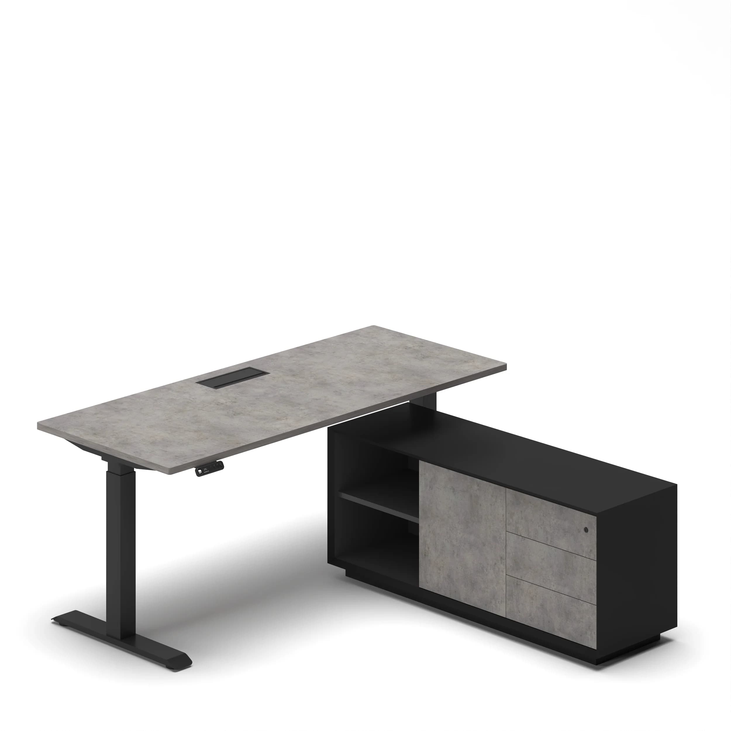 Navodesk® PRO Executive Concrete Top Black Frame 2