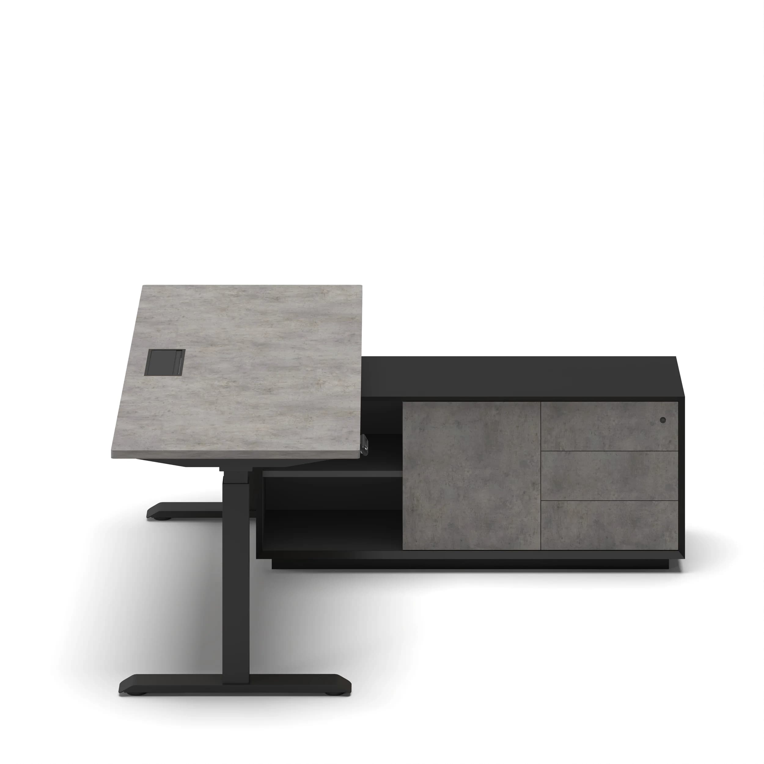 Navodesk® PRO Executive Concrete Top Black Frame 3