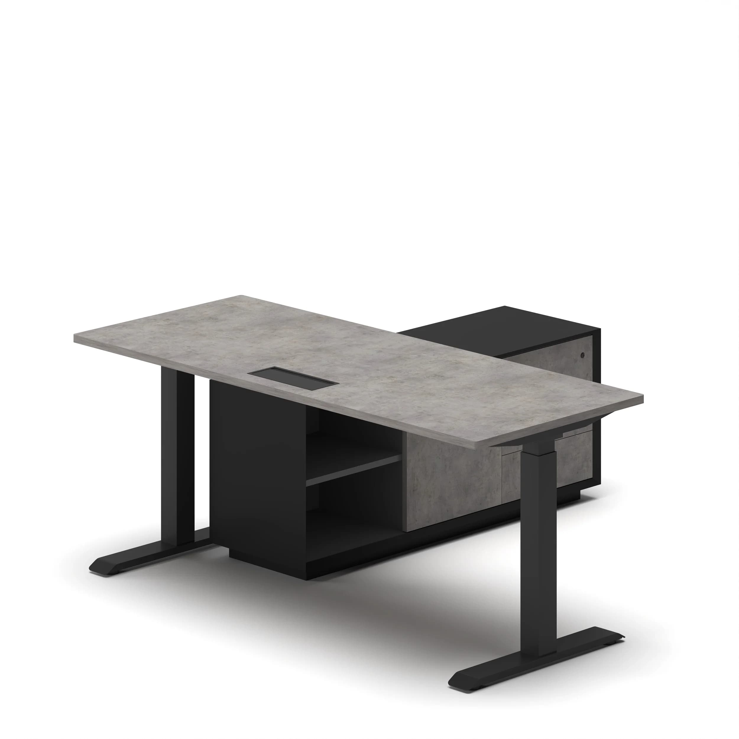 Navodesk® PRO Executive Concrete Top Black Frame 4
