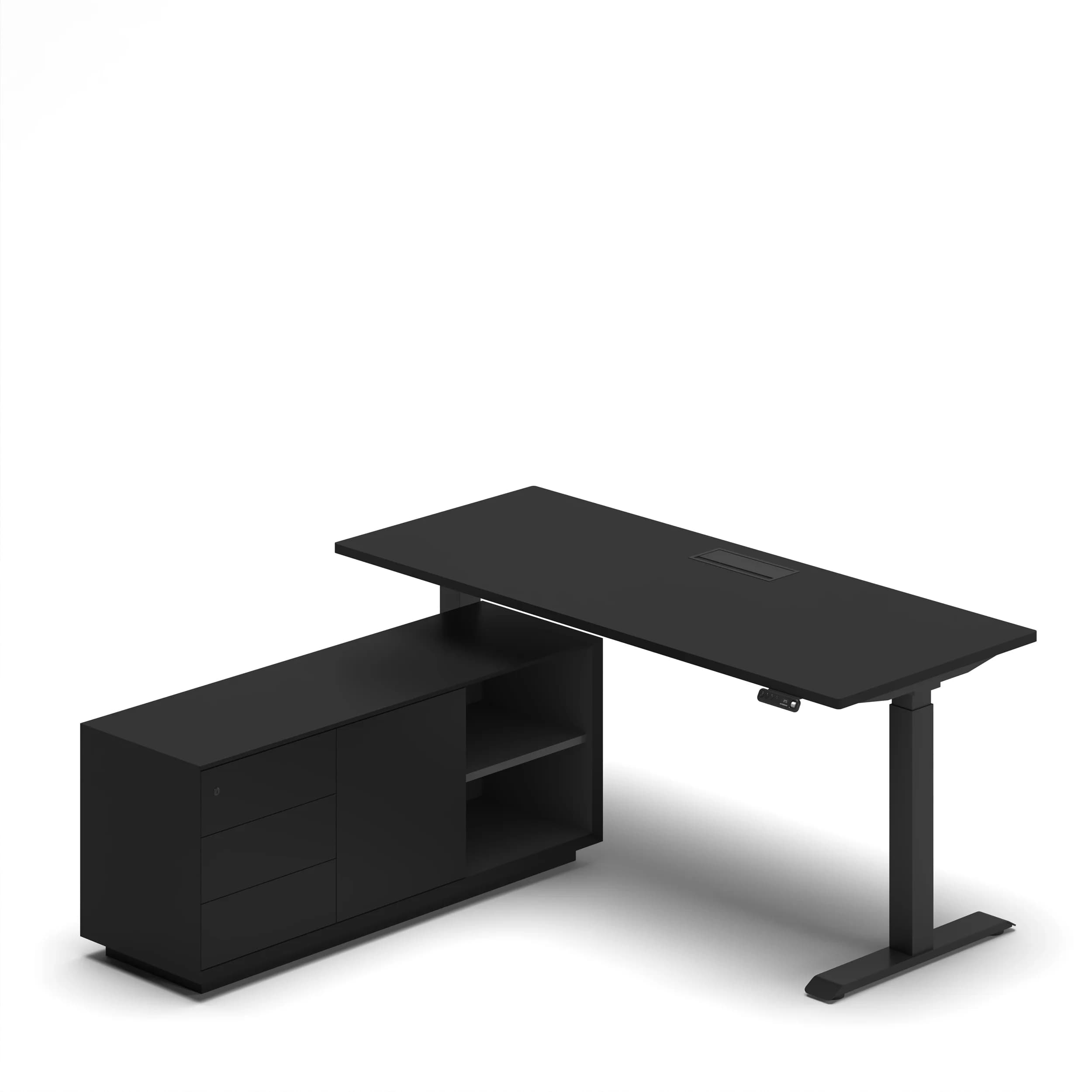 Navodesk® PRO Executive Black Top Black Frame 2 left