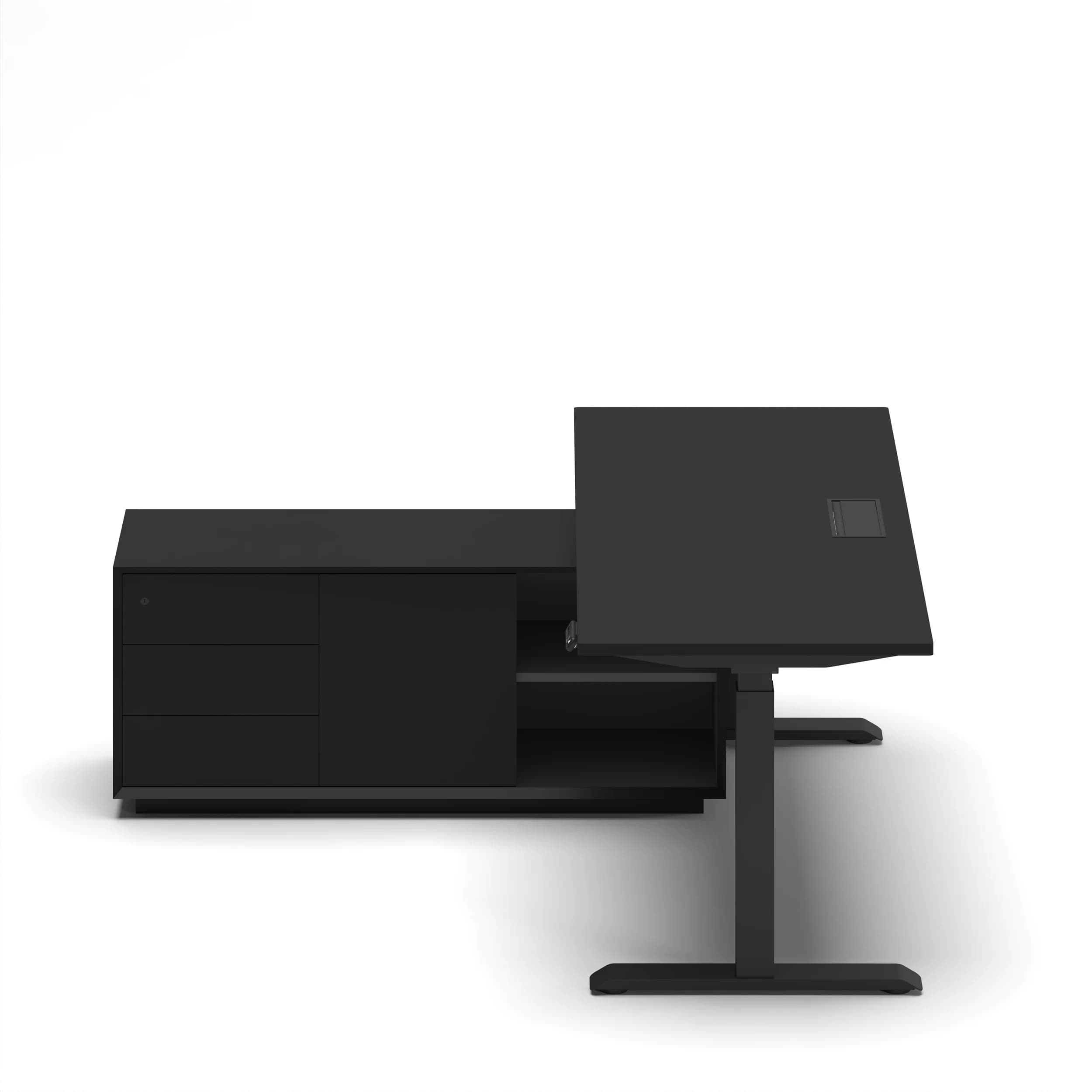 Navodesk® PRO Executive Black Top Black Frame 3 left