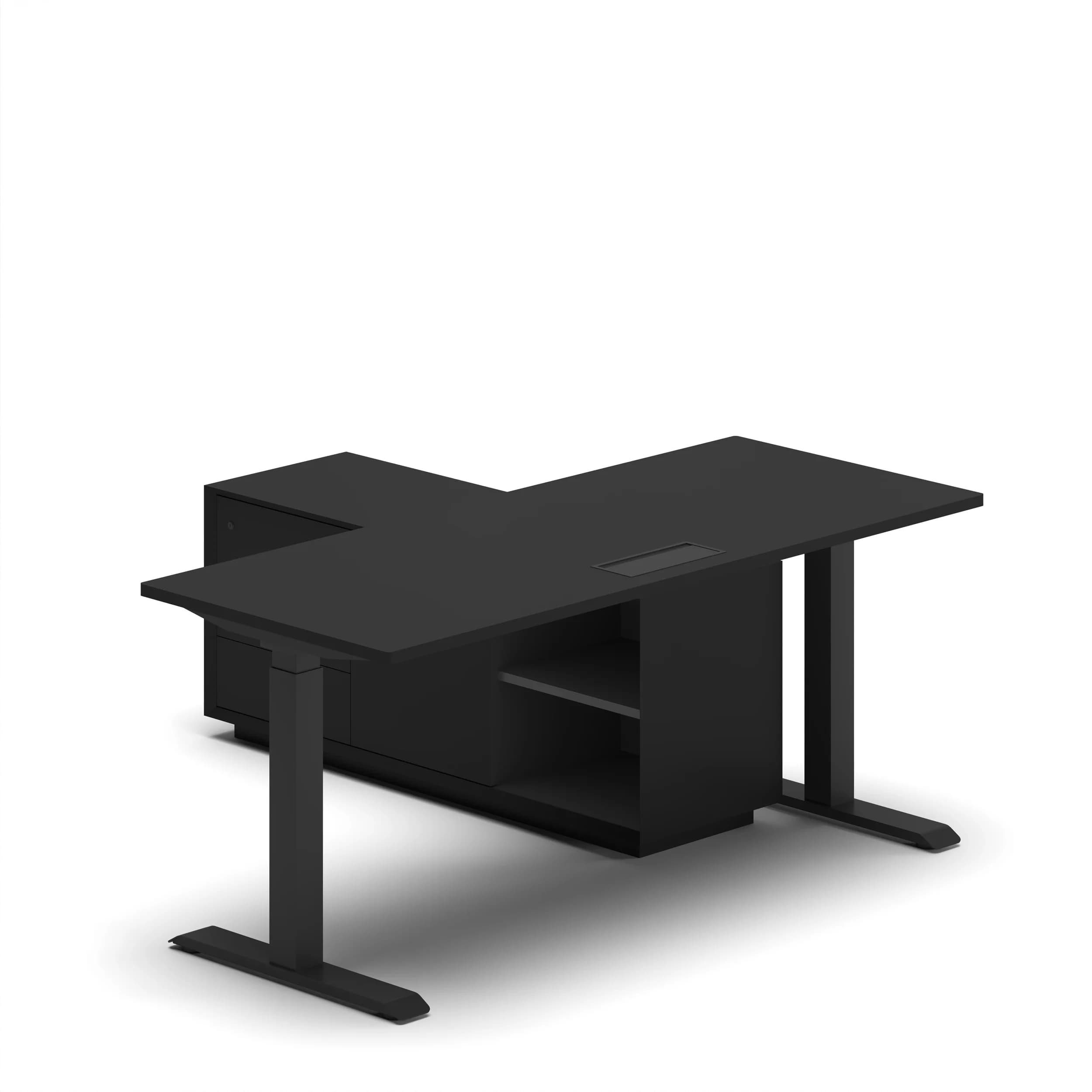 Navodesk® PRO Executive Black Top Black Frame 4 left
