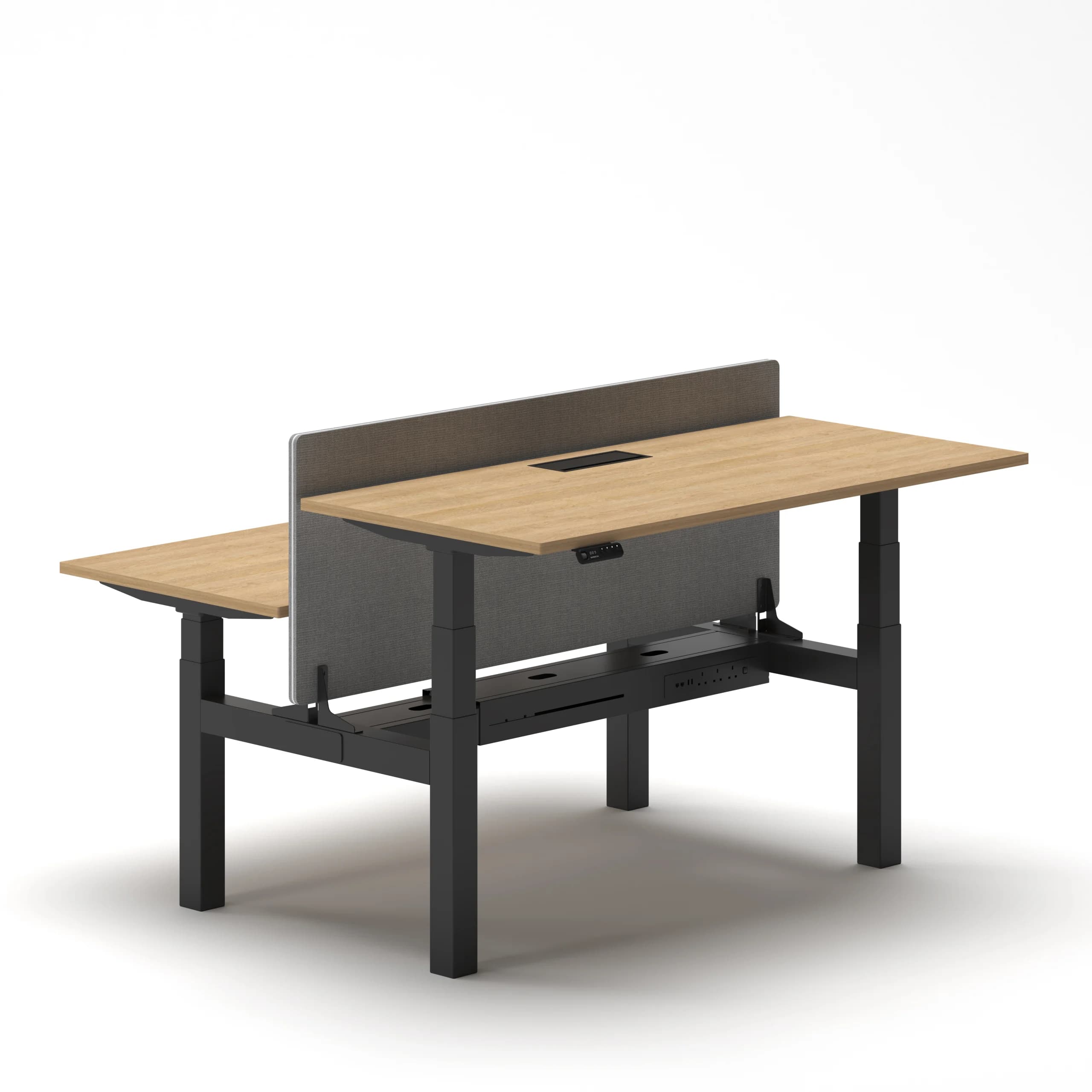 Navodesk® Duo Standing Desk Black 160 X 75 Cm Oak