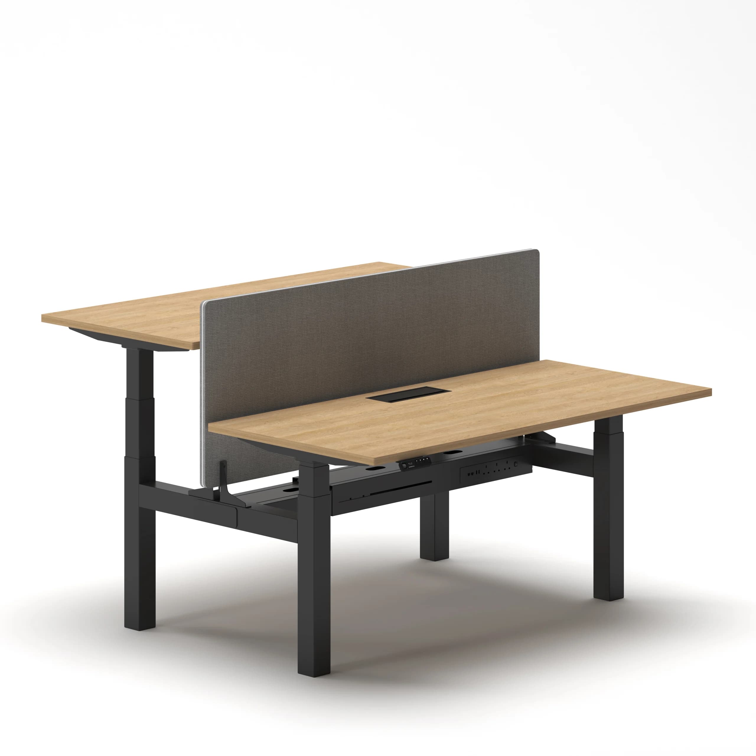 Navodesk® Duo Standing Desk Black 160 X 75 Cm Oak 2