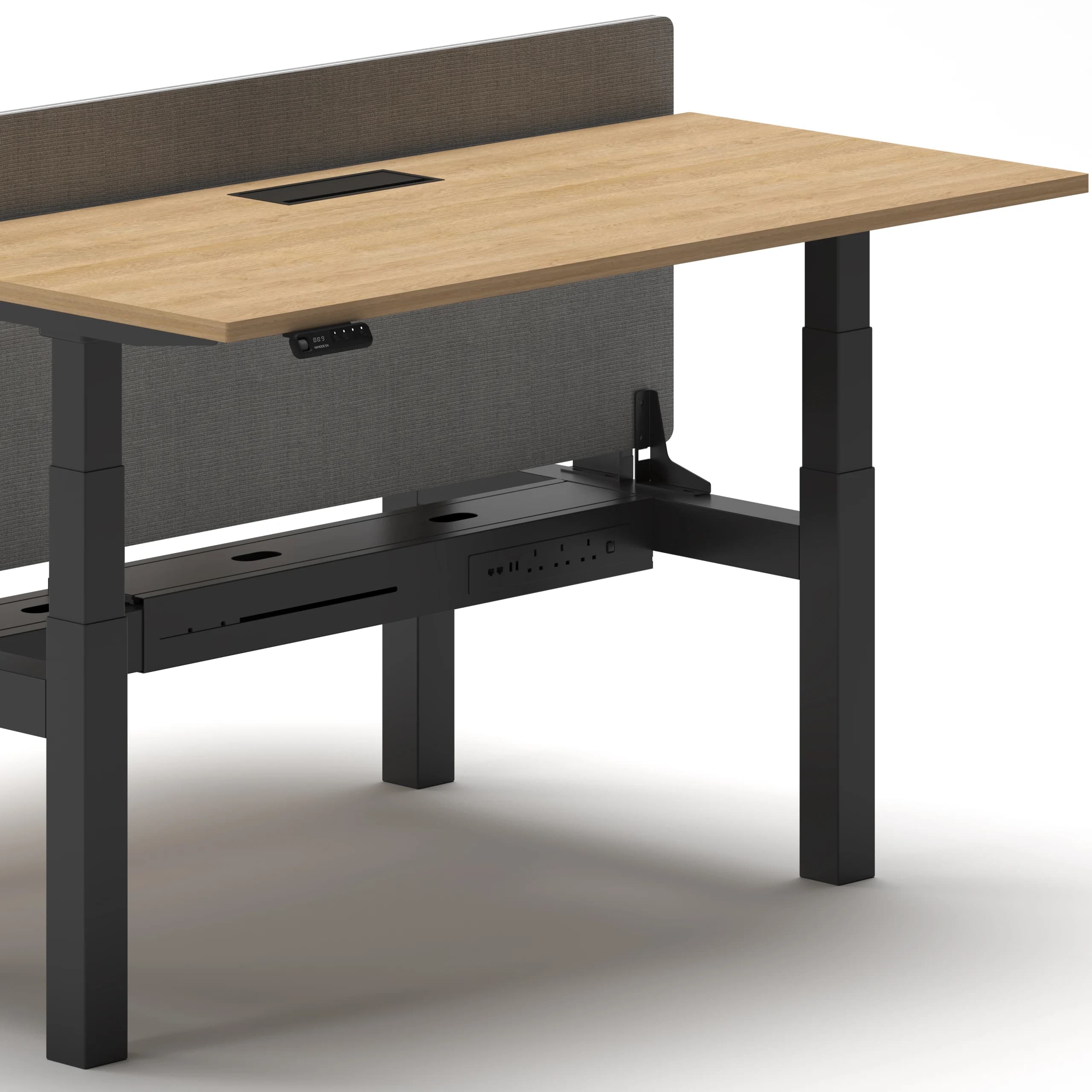 Navodesk® Duo Standing Desk Black 160 X 75 Cm Oak 3