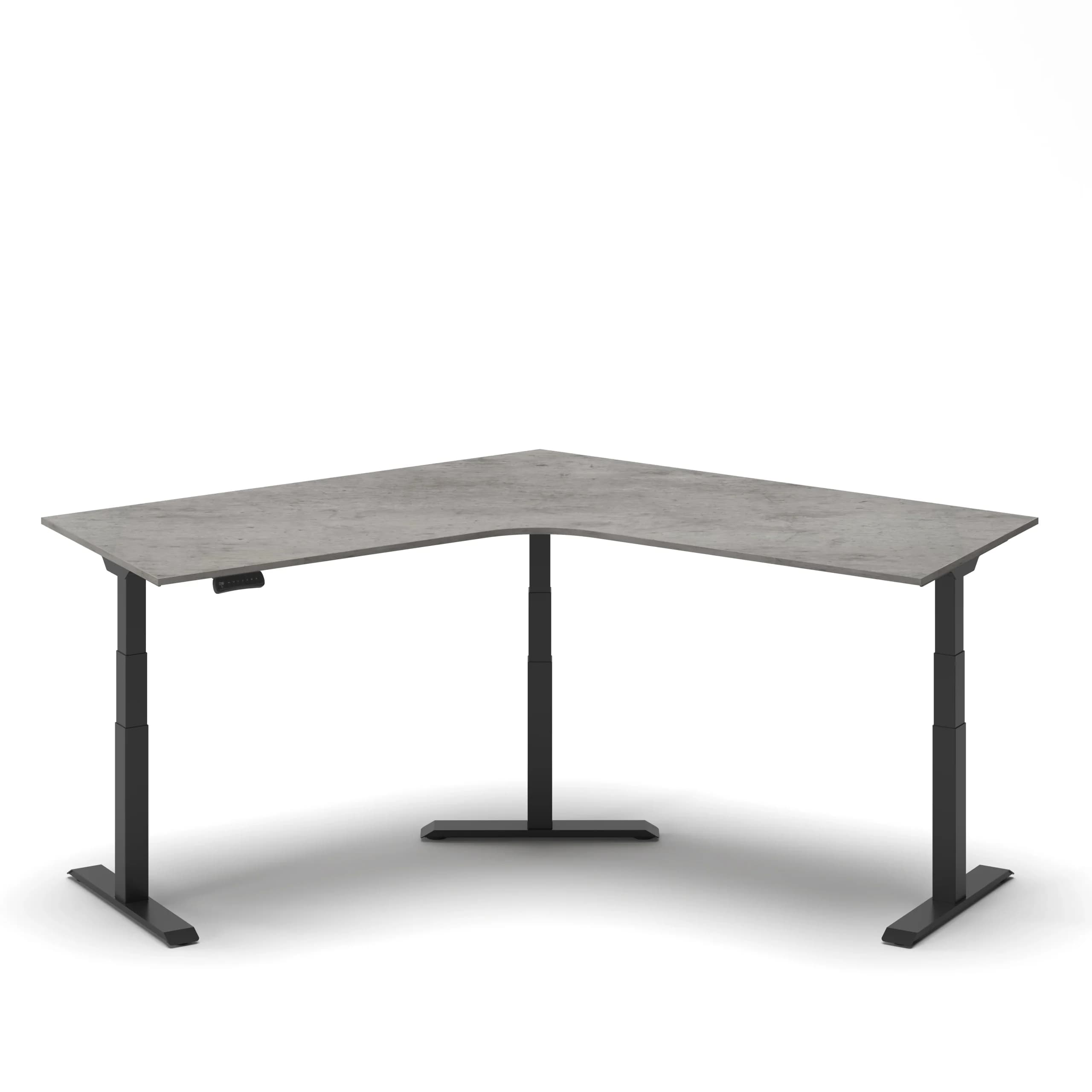 Navodesk® Flex 120o Corner Standing Desk Black Concrete 180 Cm X 75 Cm 1