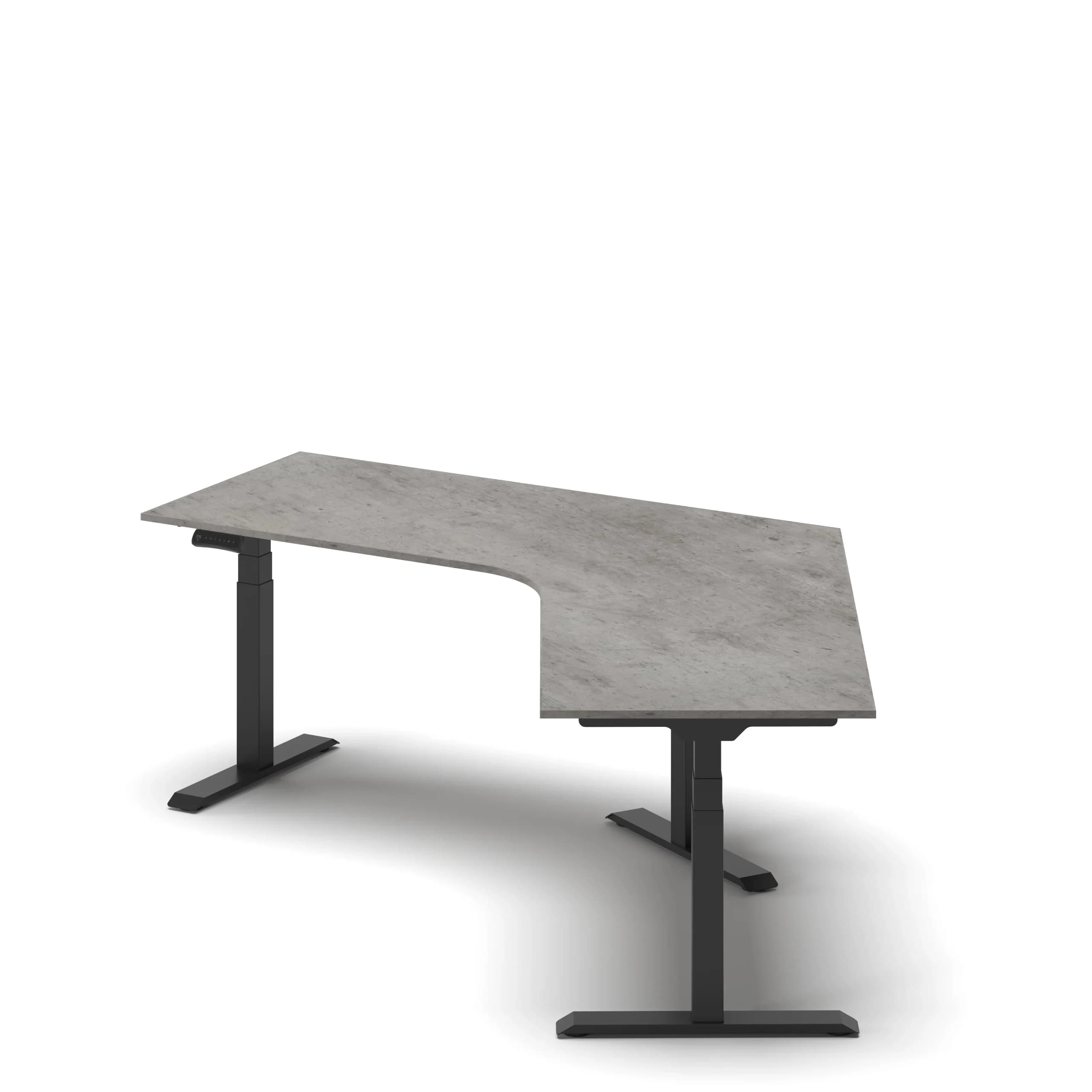 Navodesk® Flex 120o Corner Standing Desk Black Concrete 180 Cm X 75 Cm 2