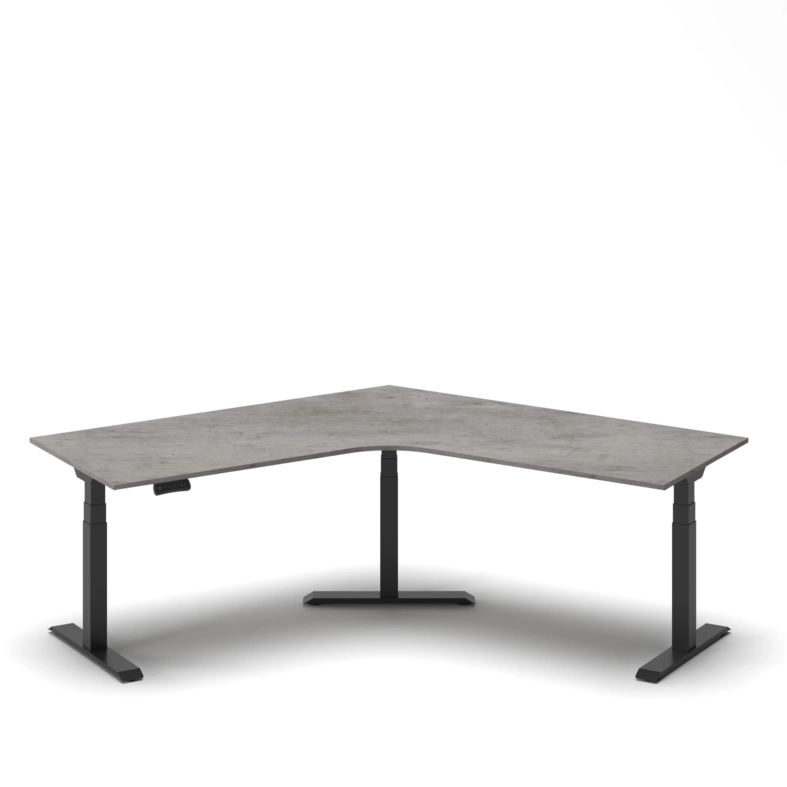 Navodesk® Flex 120o Corner Standing Desk Black Concrete 180 Cm X 75 Cm