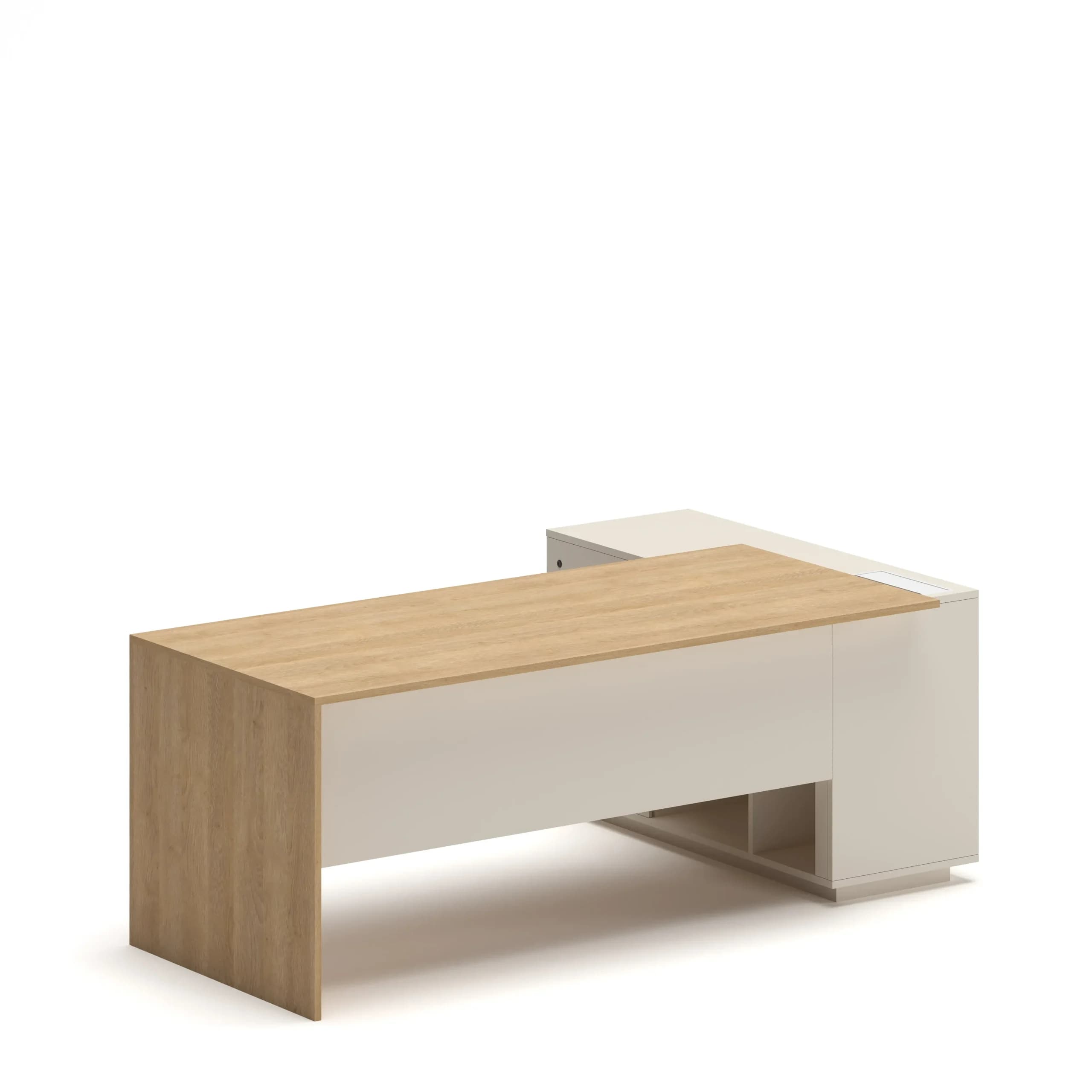Slate Executive Desk Grand Oak Cream Left 160 Cm X 80 Cm 1