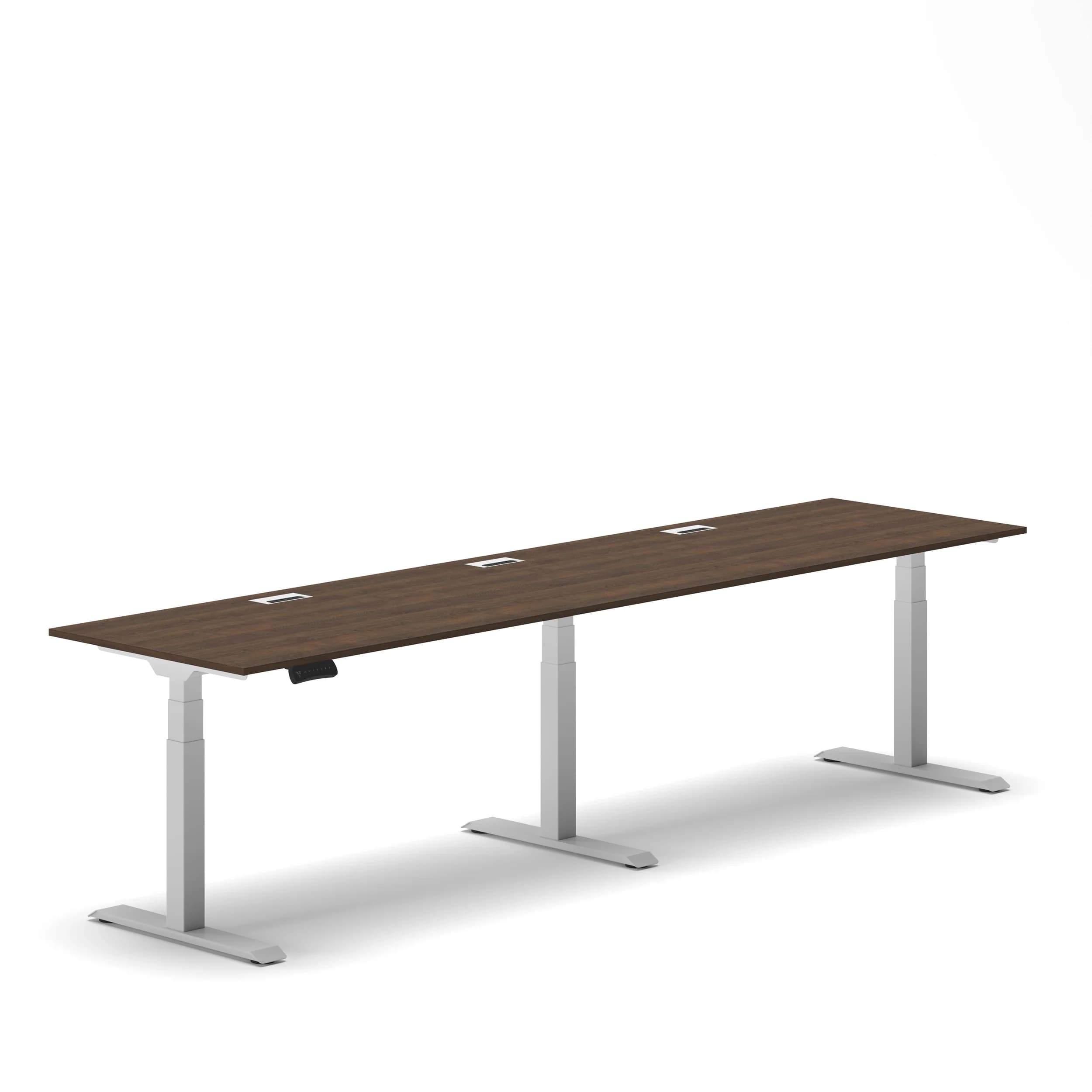 Navodesk® Flex180 Xl Walnut Top White Frame 1