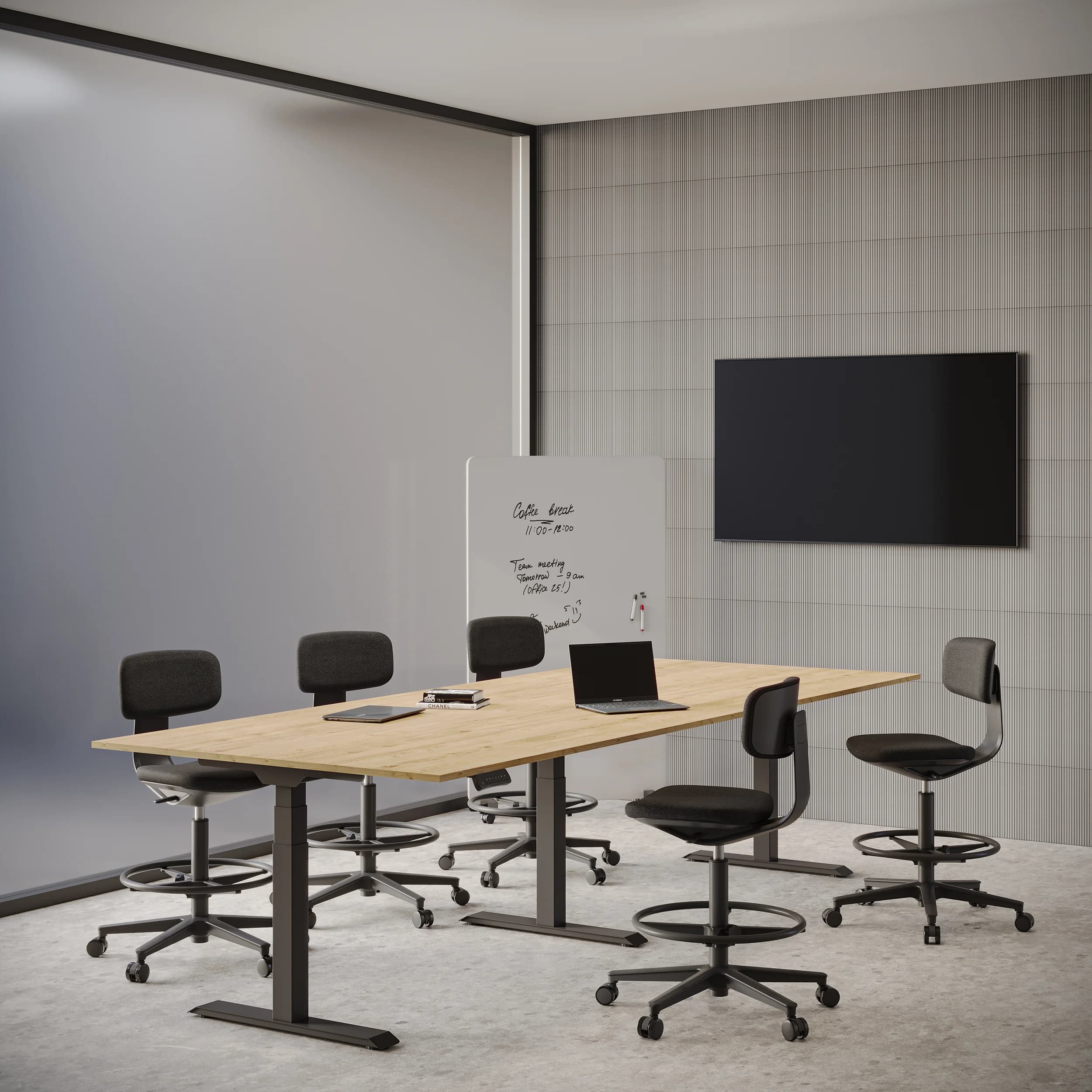 Navodesk® Collab Oak Top Black Frame 1