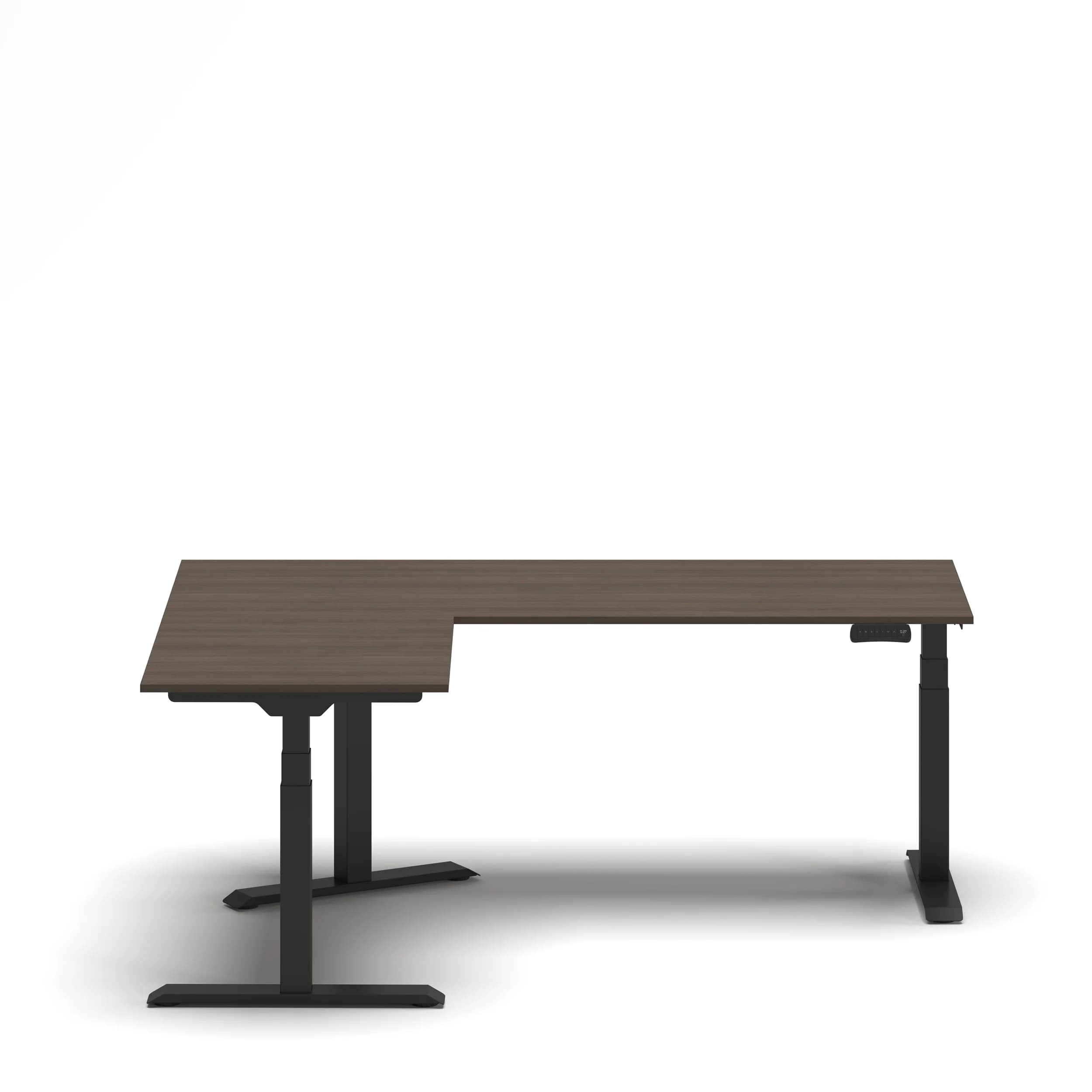 Navodesk® Flex L Shape Standing Desk Black Walnut Left 180 Cm X 152 Cm