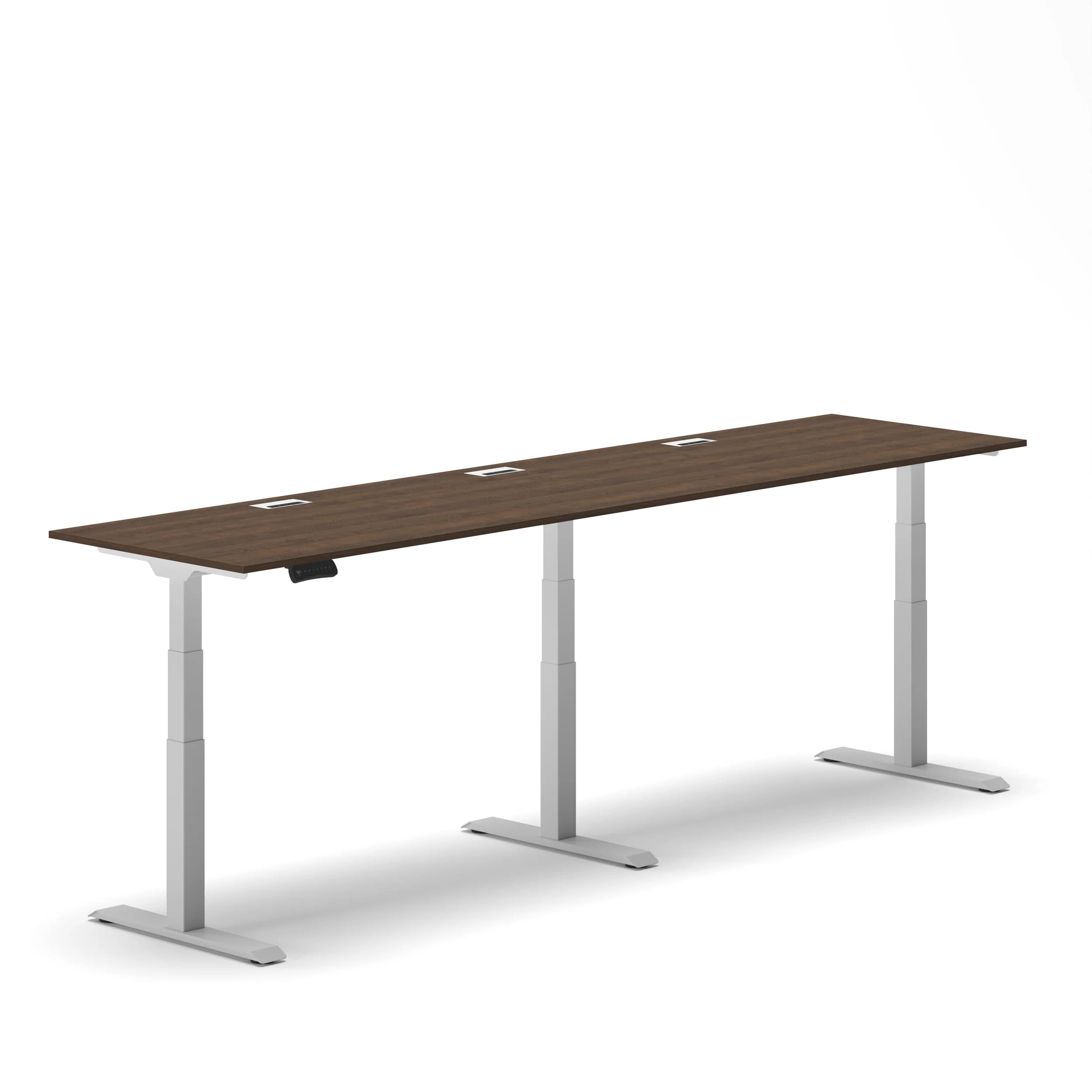 Navodesk® Flex180 Xl Walnut Top White Frame 1 1