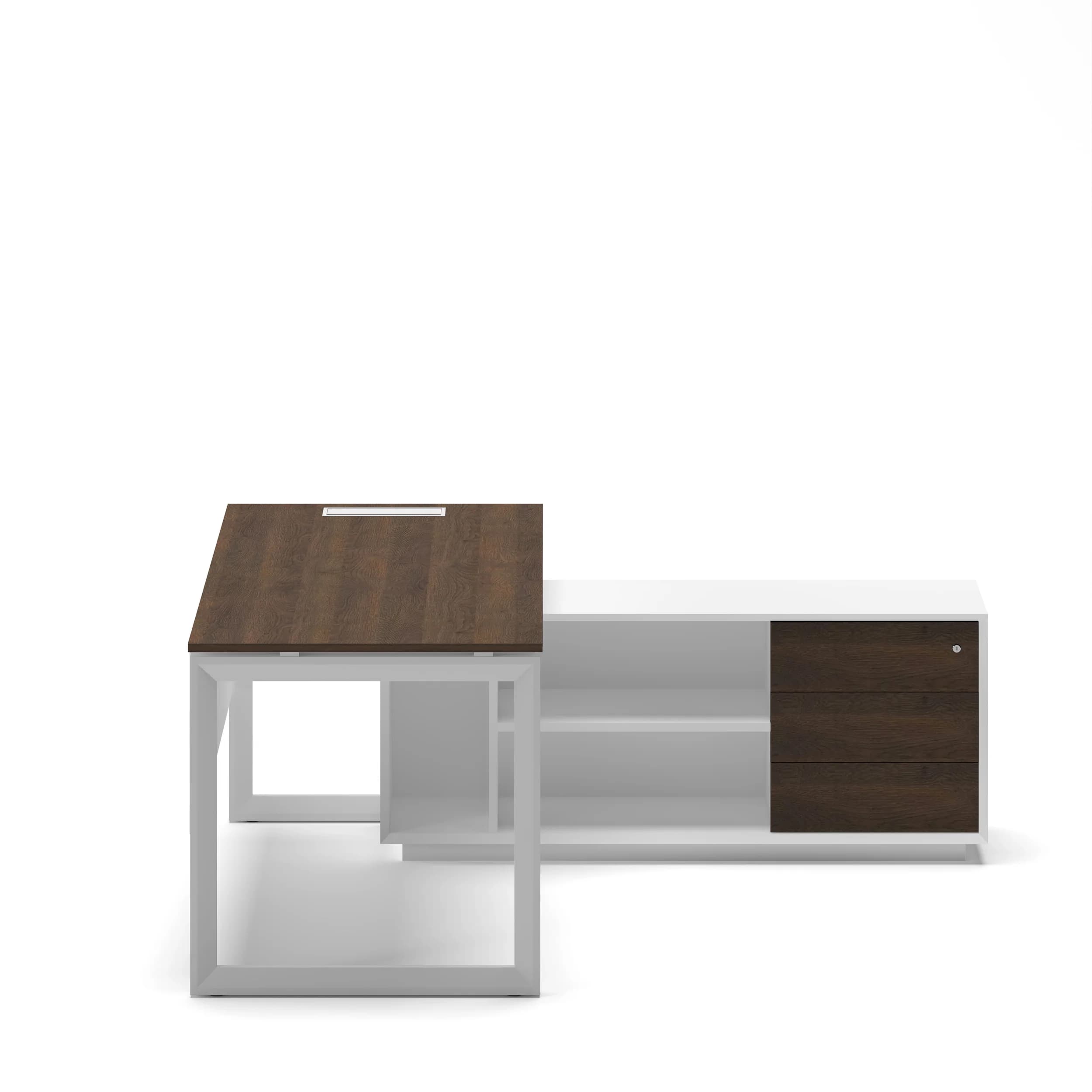 Workhub Executive Desk White Walnut 180 Cm X 75 Cm Right 1